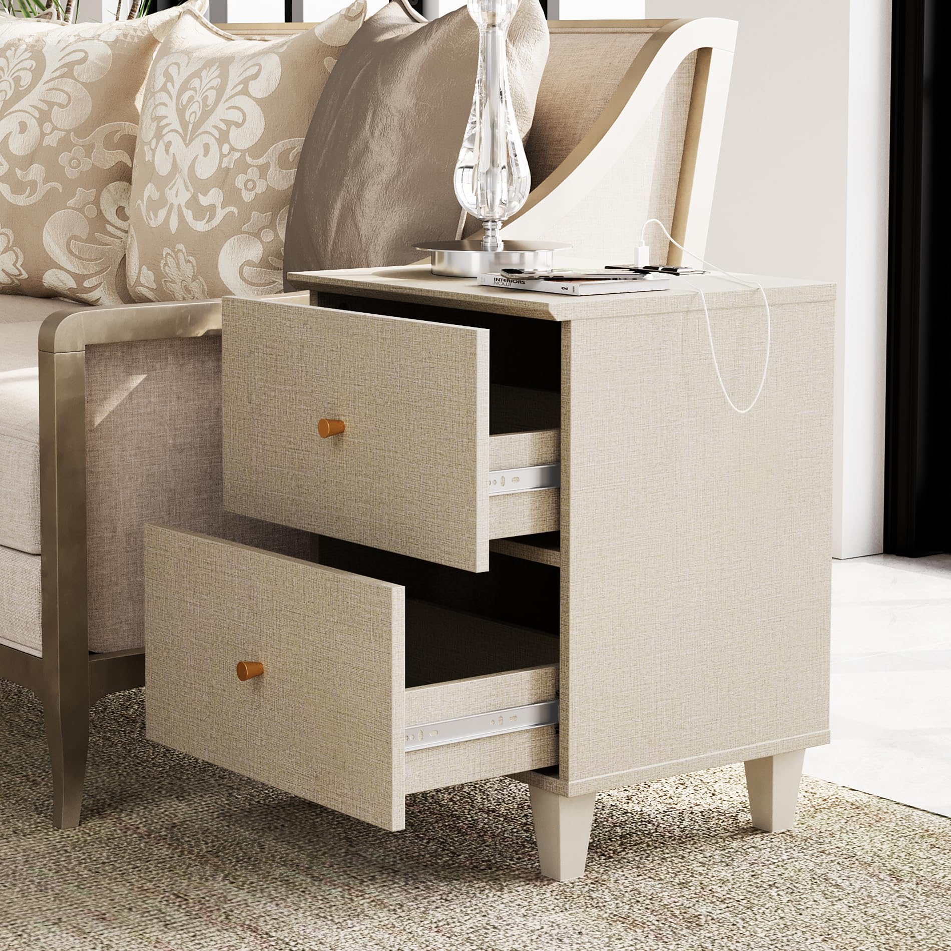 WAMPAT 3-Piece Dresser and Nightstand Set - 47.2