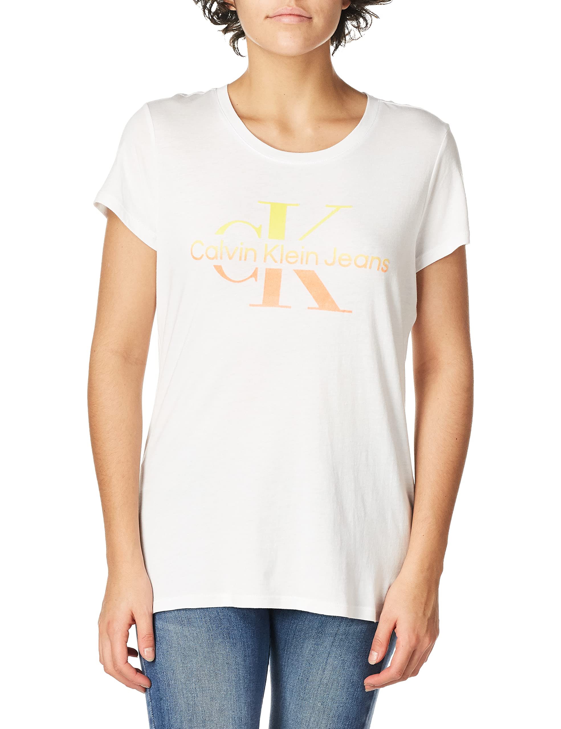 Calvin Klein Women's Ombre Logo T-Shirt - Casual Cotton Tee for Everyday Wear | Perfect with Jeans, Skirts & Layering Outfits