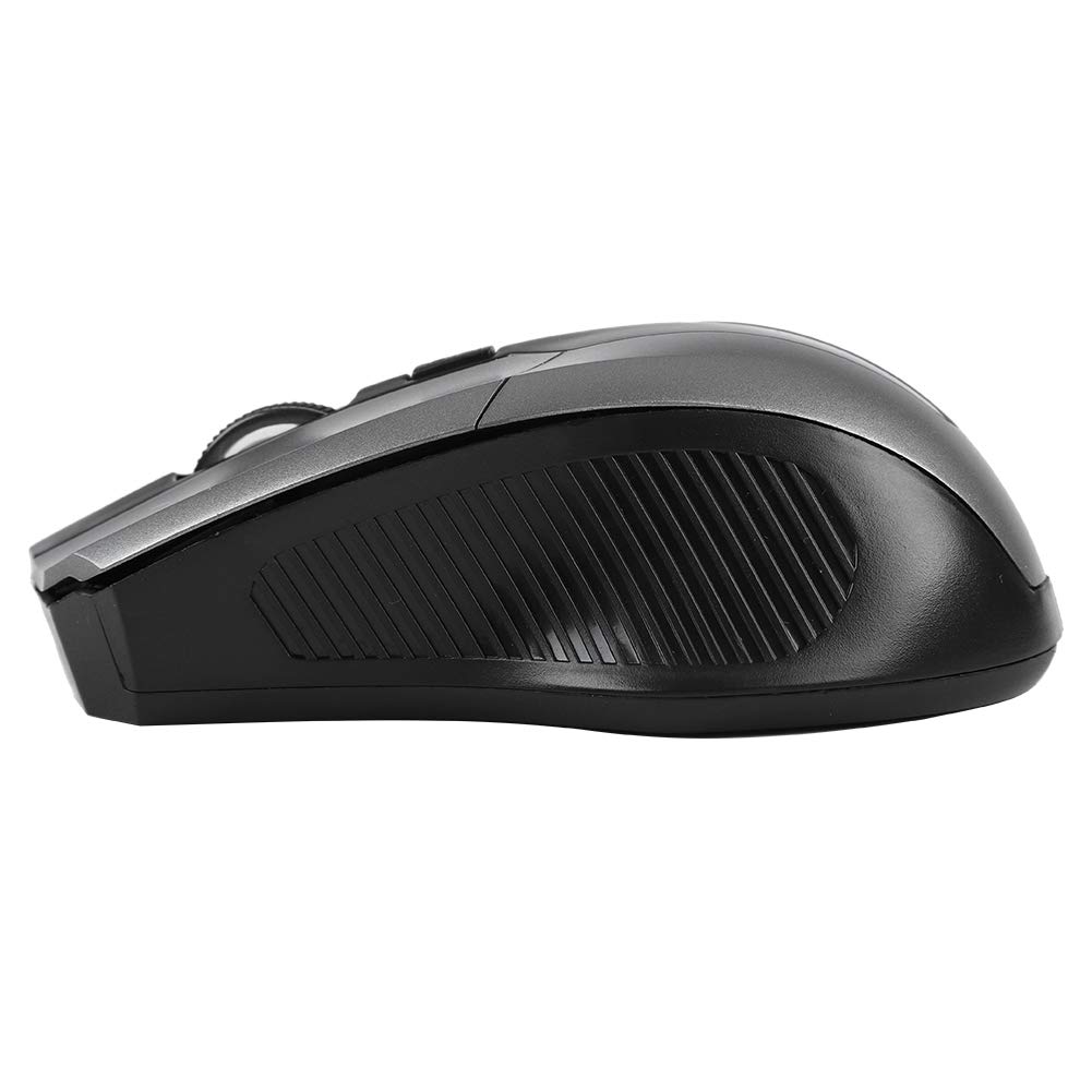 Wendry 2.4GHz Wireless Optical Mouse with USB Receiver - Ergonomic Computer Mouse for PC, Laptop, Office & Home Use - Gray (Portable, Precise Tracking, Plug & Play)