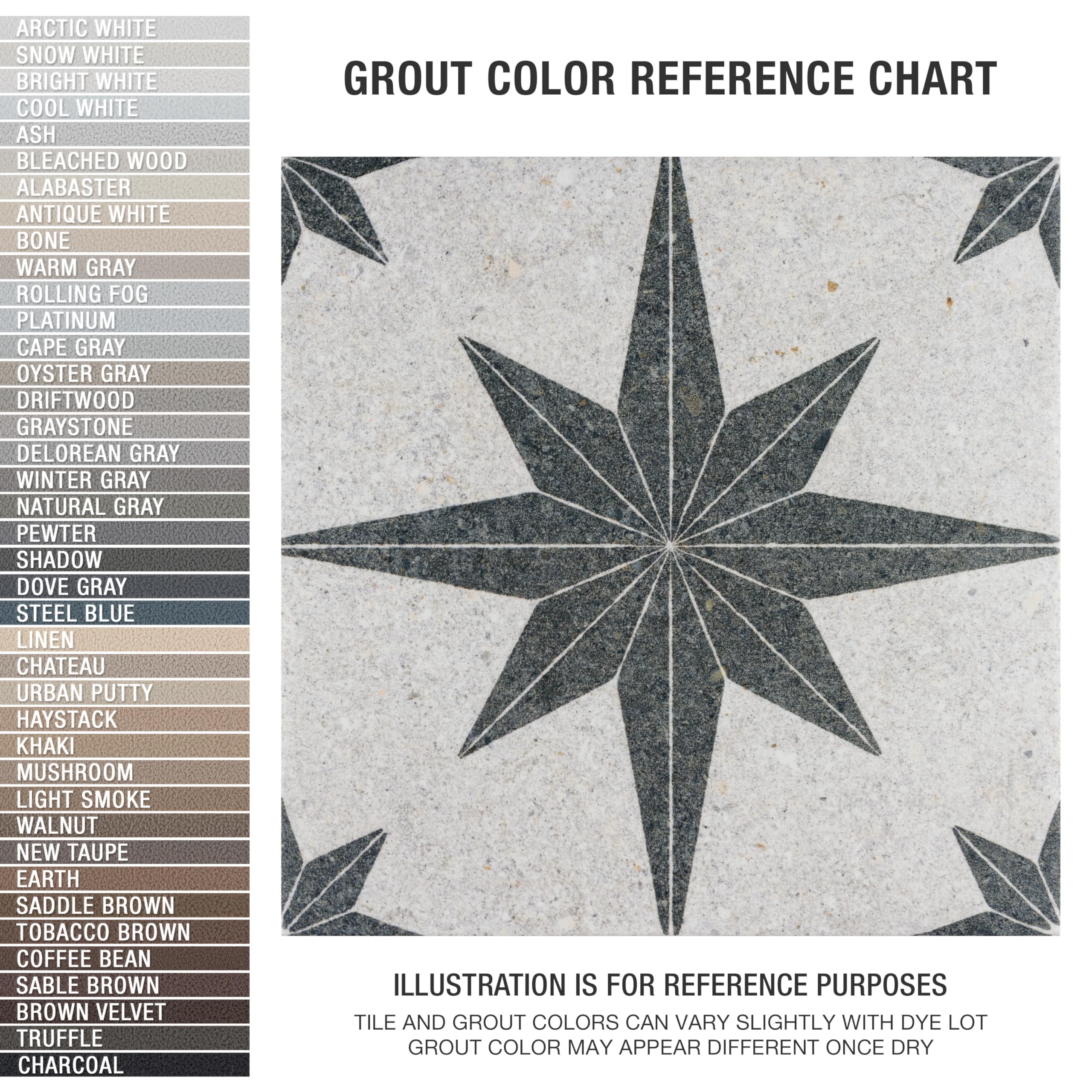Merola Tile Compass Star White Stone 8
