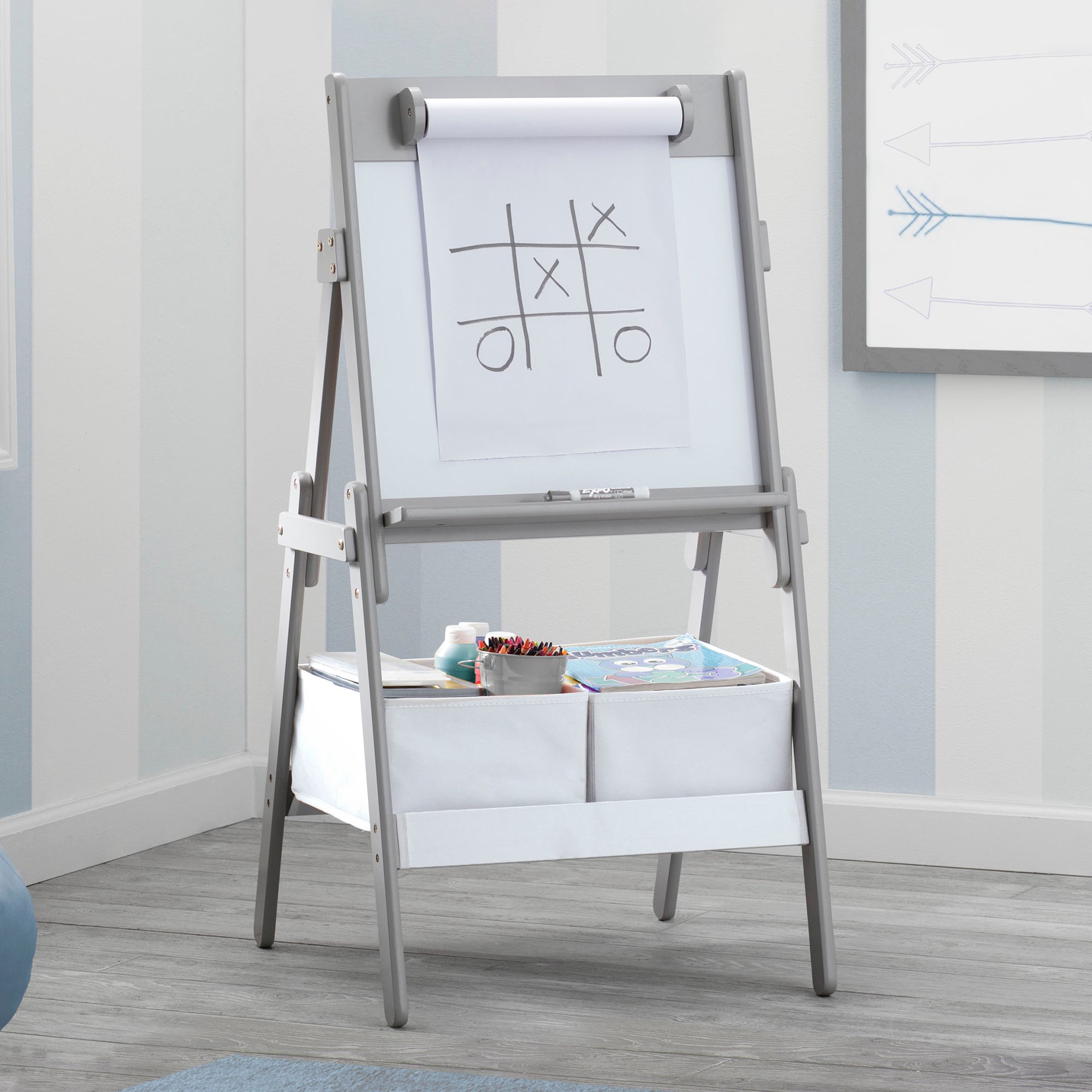 Classic Kids Whiteboard & Dry Erase Easel with Paper Roll and Storage - Perfect for Homeschooling, Classroom Learning & Creative Play