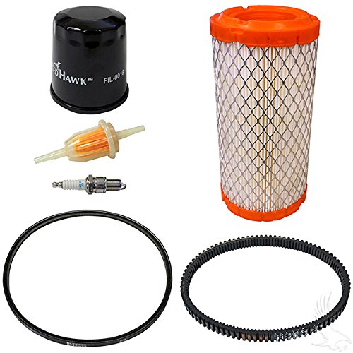 EZGO RXV Gas Golf Cart Deluxe Tune Up Kit with Oil Filter, Drive Belt & Starter Belt - Complete Maintenance Kit for Golf Cart Performance & Longevity