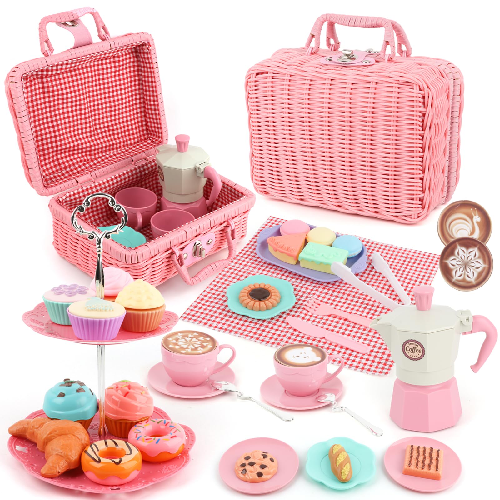 Pretend Play Tea Set for Kids - Toddler Tea Party Toys for 3-6 Year Olds, Perfect for Birthday Gifts & Role Play