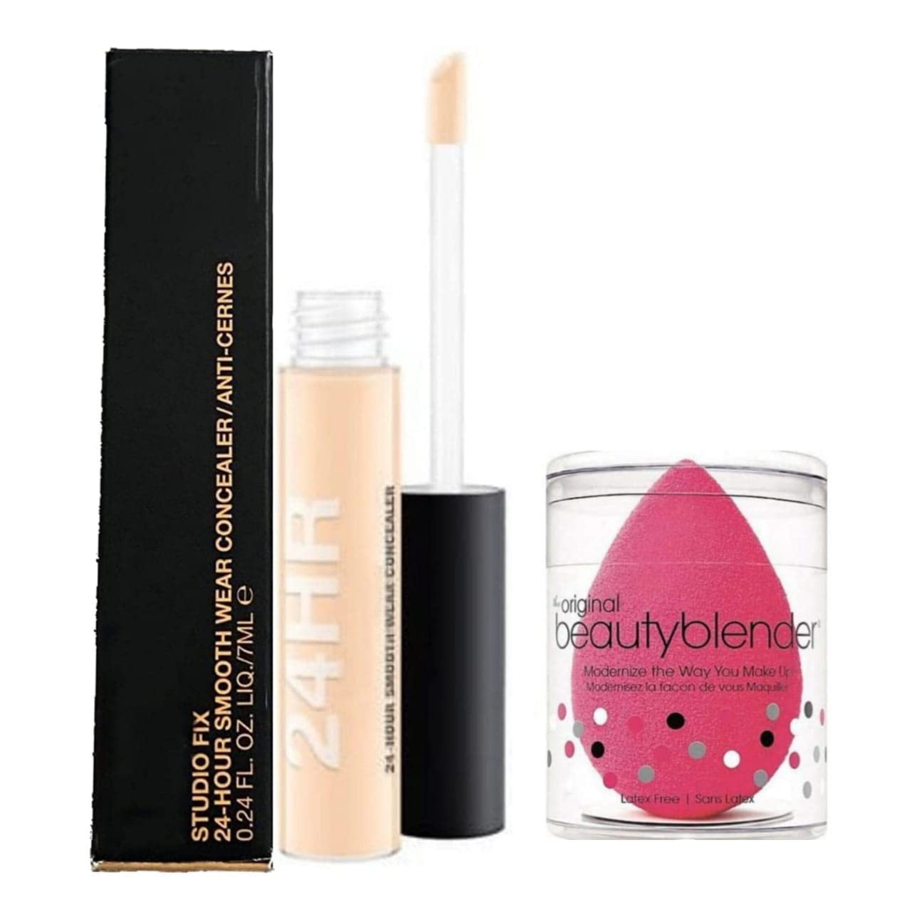 Glomic Professional Waterproof Long-Lasting Concealer with Makeup Blender - Full Coverage, Crease-Proof, 2-Piece Set for Flawless Skin | Perfect for Daily Wear, Special Occasions & Photo Shoots