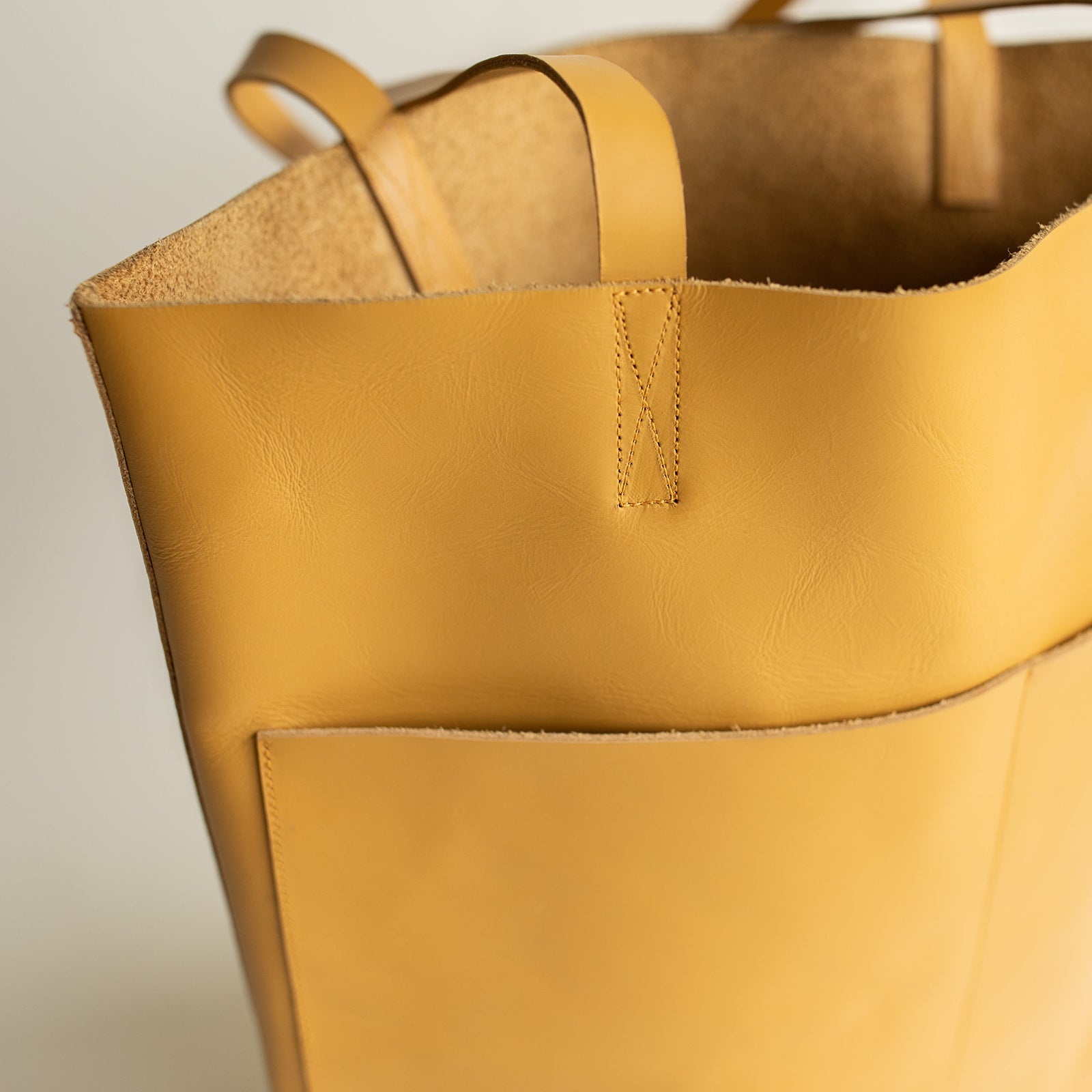 Premium Classic Leather Tote Bag for Women - Goldenrod Yellow Handbag - Stylish Work Bag, Travel & Everyday Carry Purse