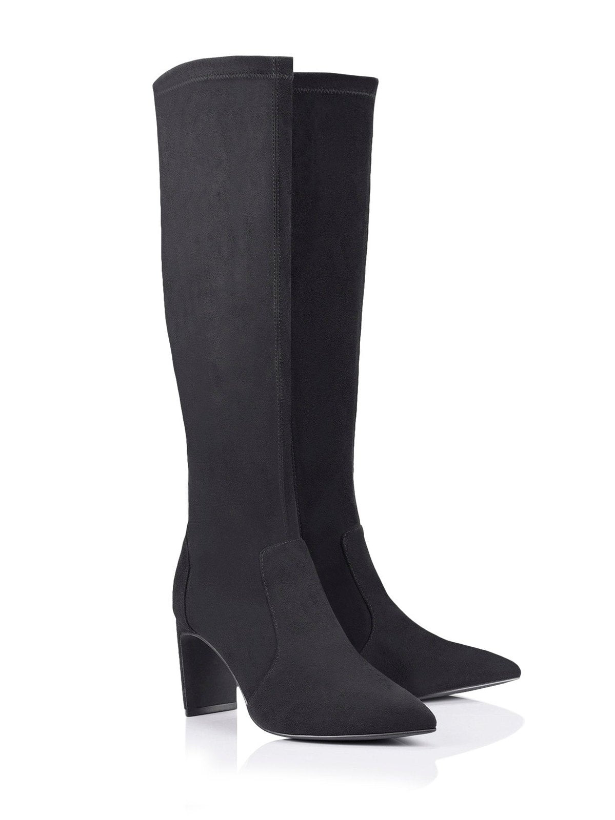 Bradley Knee High Stretch Boots for Women - Black Microfiber Fashion Boots - Perfect for Fall, Winter & Casual Outfits