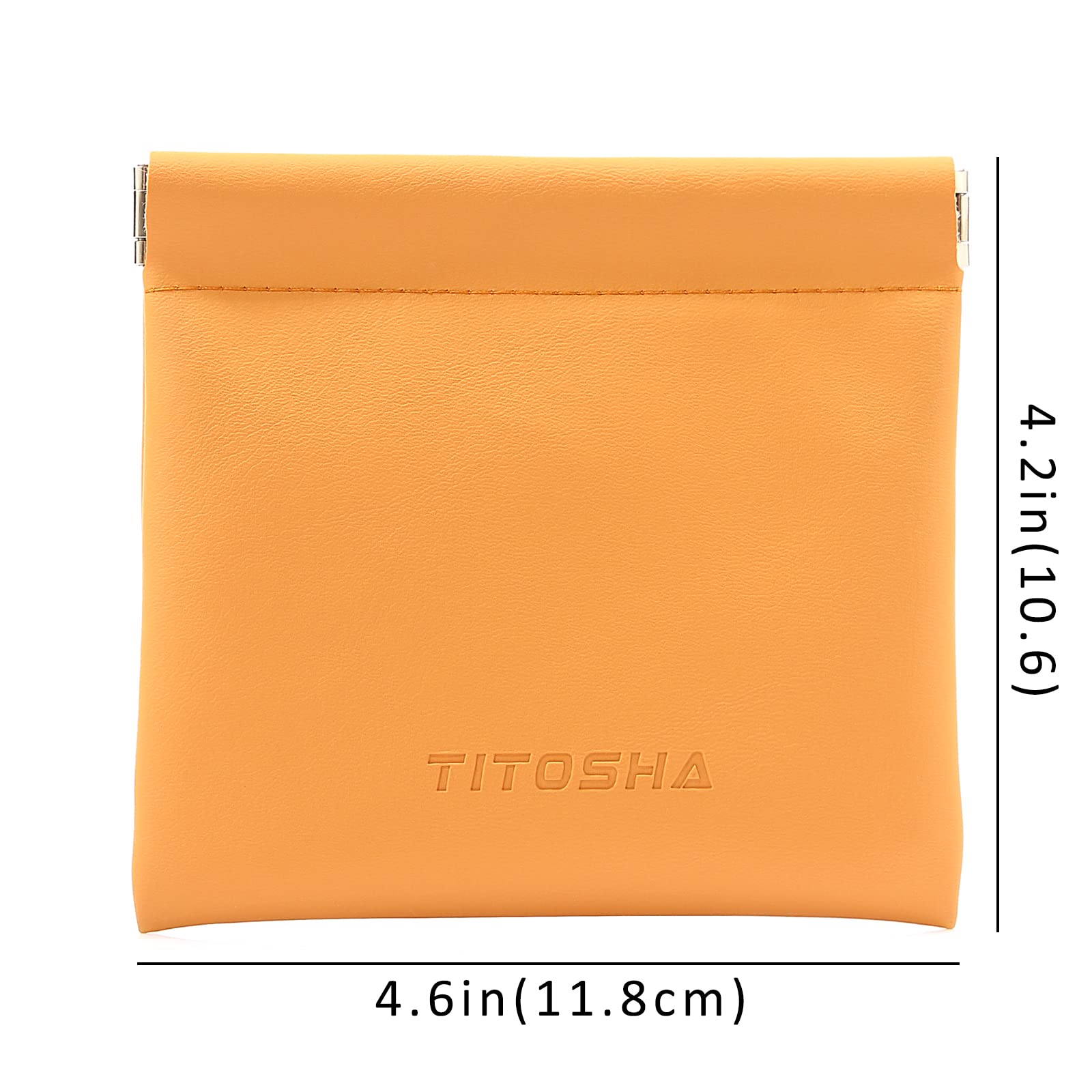 Titosha Portable Squeeze Top Cosmetic Bag for Women - Self Closing Lambskin Makeup Pouch, Mini Storage Organizer for Lipstick, Jewelry & Coins (Khaki) | Perfect for Travel, Gym & Everyday Essentials