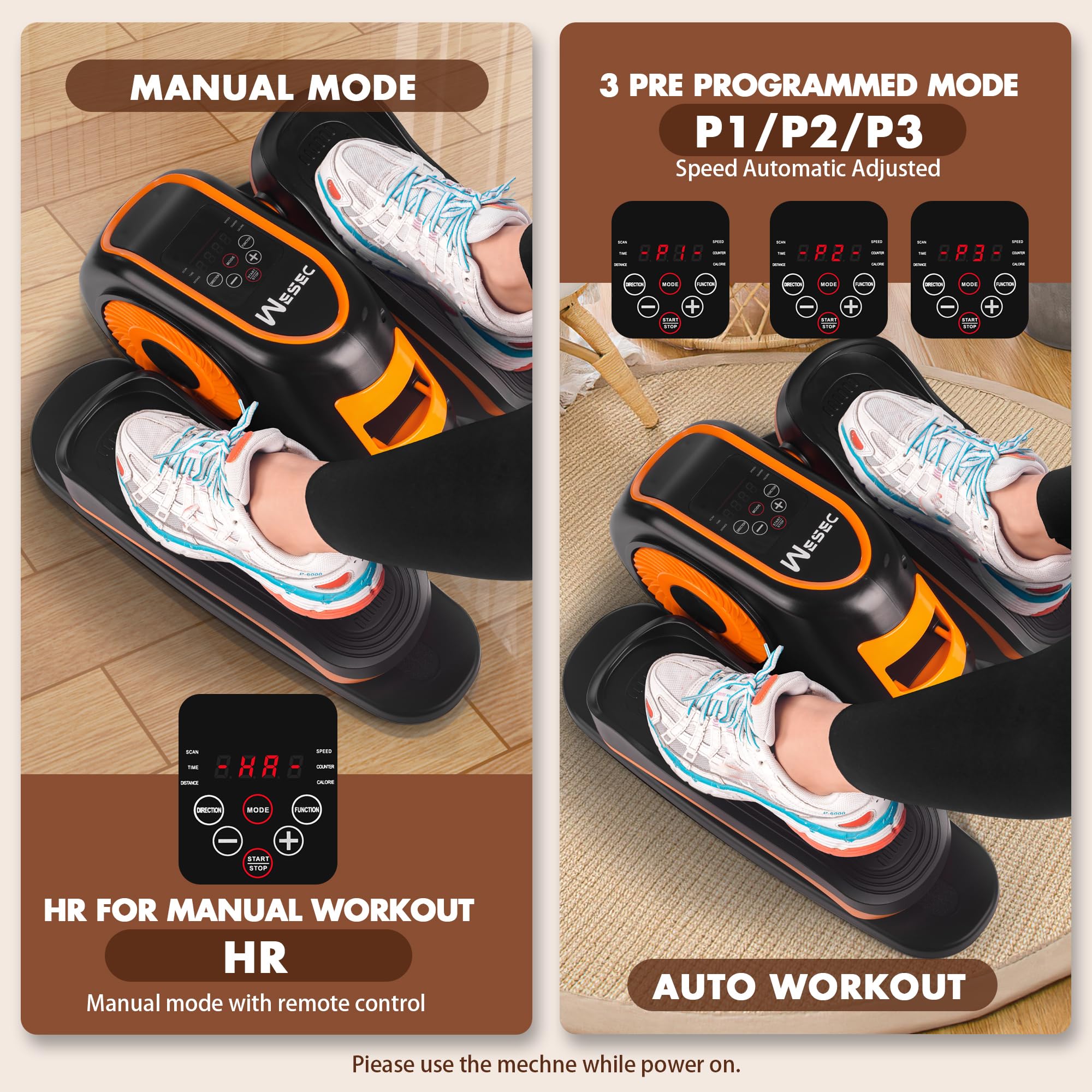 Under Desk Elliptical Machine - Quiet Seated Pedal Exerciser with Remote Control & 12 Speed Levels, Fully Assembled Leg Trainer for Home/Office Workout | Perfect for Sedentary Workers & Physical Therapy