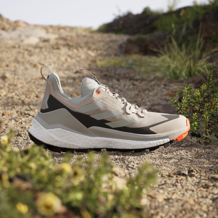 Adidas Women's Terrex Free Hiker 2.0 Low Gore-Tex Waterproof Hiking Shoes - Wonder Beige/Grey - Lightweight Trail Running & Outdoor Adventure Footwear