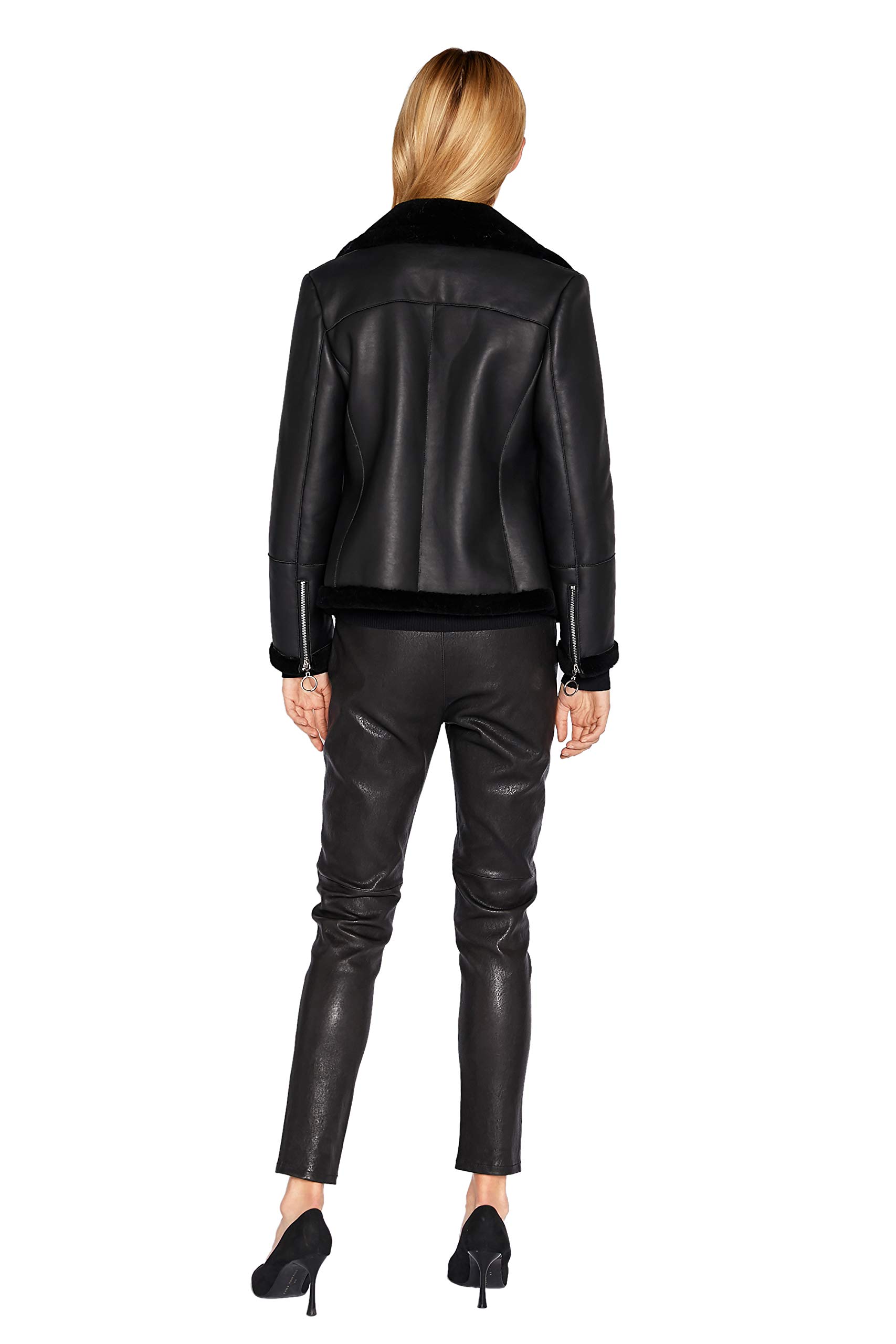 Genuine Lambskin Leather Jacket for Women - Soft Lamb Shearling Zip-Up Short Motorcycle Biker Jacket - Perfect for Riding, Casual Outfits & Winter Fashion