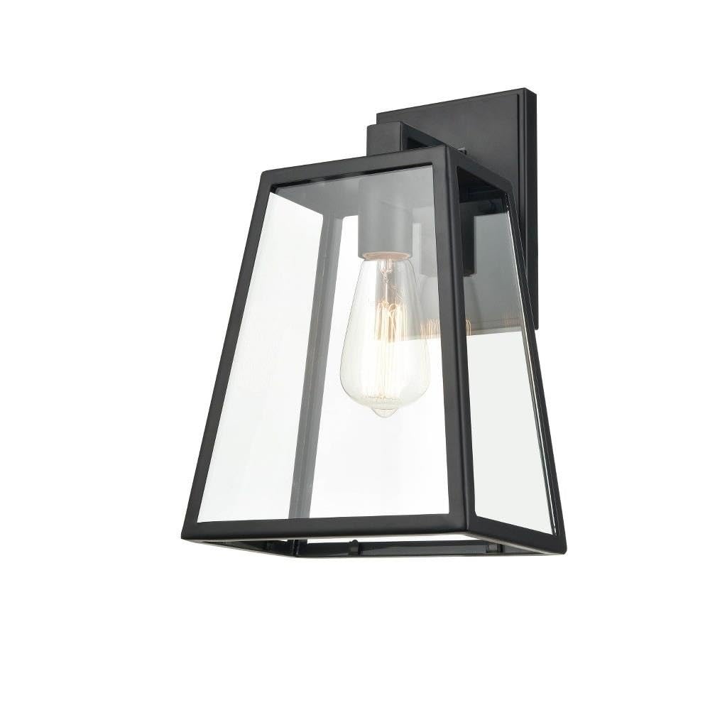 Millennium 8021-PBK Black Powder Coat Outdoor Wall Lantern - Grant Collection Transitional Style for Porch, Patio & Entryway Lighting