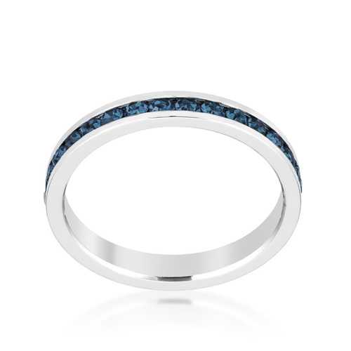 Elegant Stackable Montana Blue Crystal Rings for Women - Perfect for Everyday Wear, Layering & Special Occasions