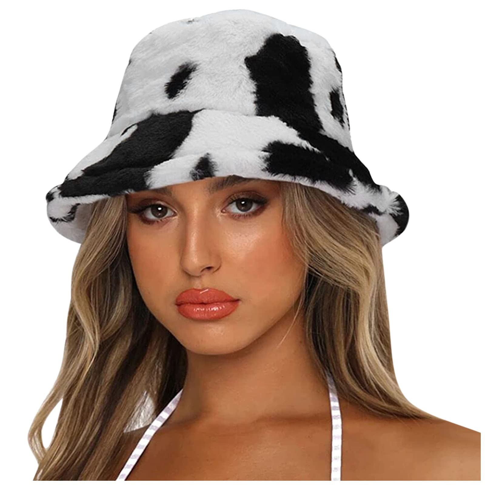 CKXZUI Winter Bucket Hat for Women & Teens - Thick Warm Printed Beanie, Fashion Plain Basin Cap for Girls - Perfect for Cold Weather, Outdoor Activities & Street Style