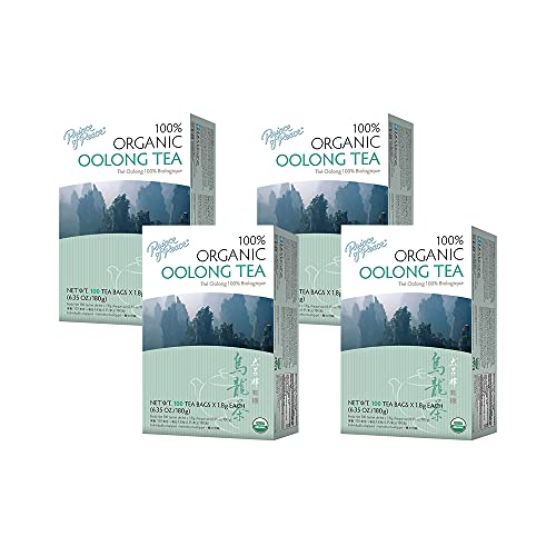 Prince of Peace Organic Oolong Tea, 4 Pack - 100 Tea Bags Each | 100% Organic Unsweetened Black Tea | Low Caffeine Herbal Tea Alternative to Coffee | Antioxidant Rich for Energy & Relaxation | Perfect for Morning Boost or Evening Unwind