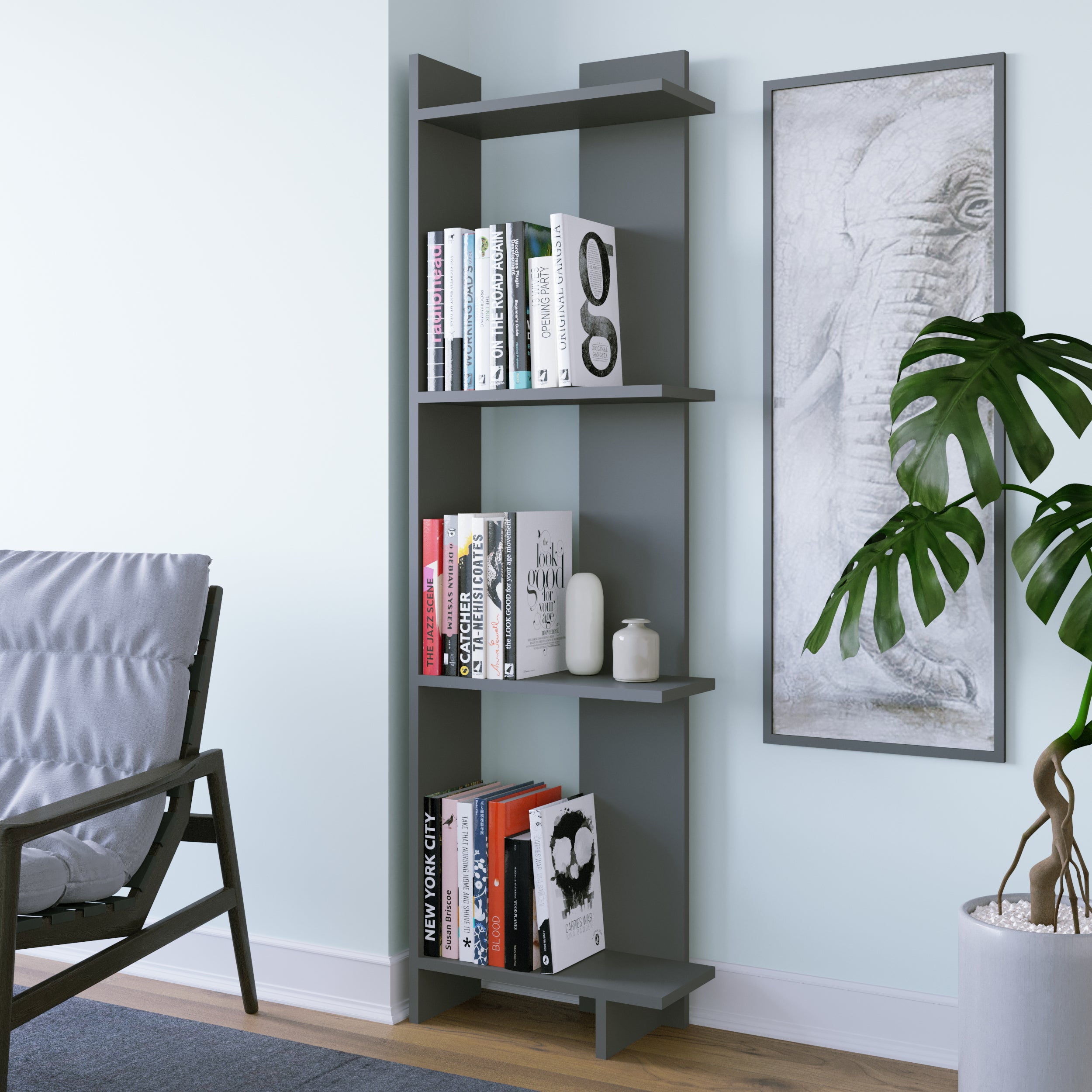 Rodney Bookcase - Modern Wooden Bookshelf for Home & Office - Perfect for Living Room, Bedroom, and Study Organization
