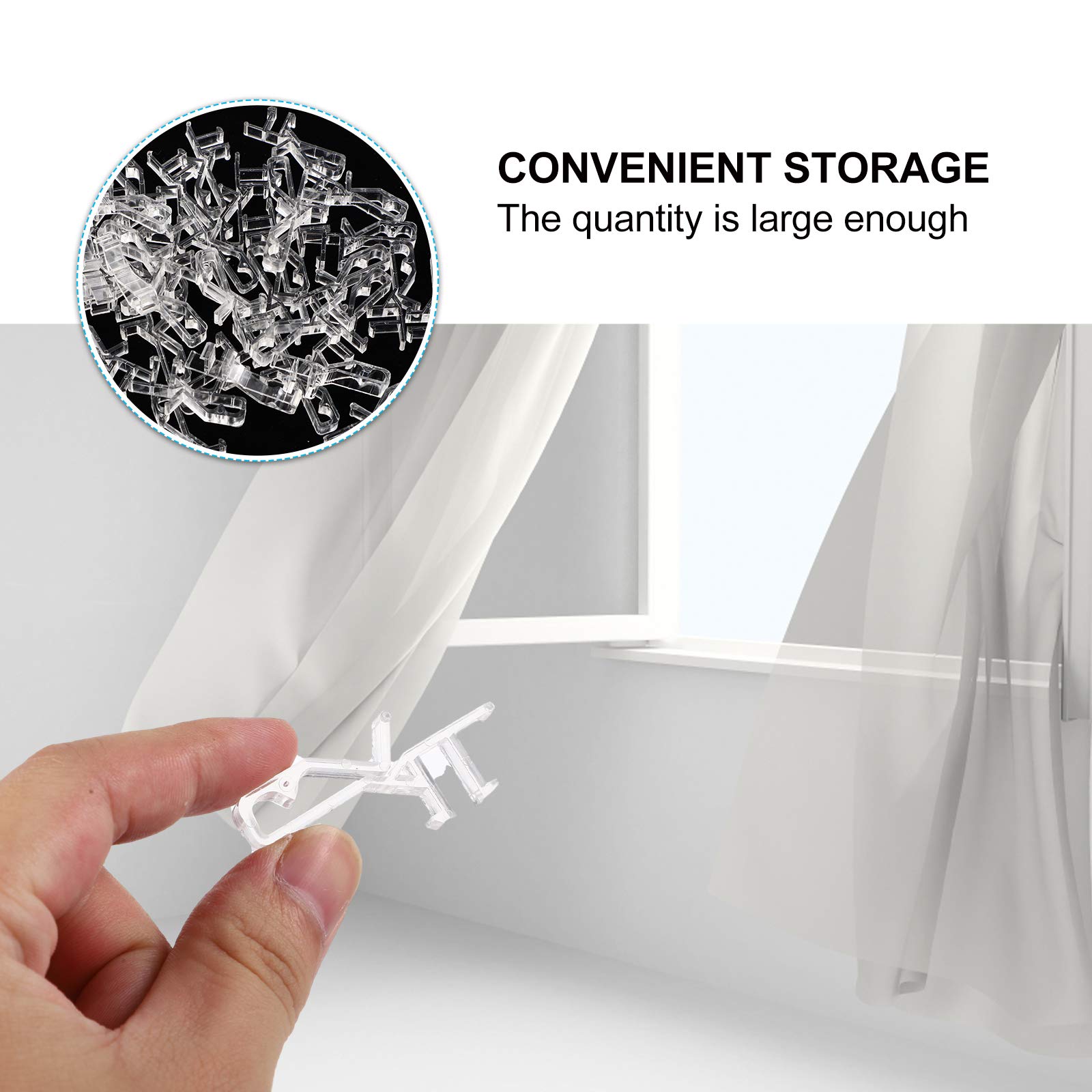 BESPORTBLE 40pcs Plastic Curtain Clips - Heavy Duty Curtain Hooks & Hinges for Drapes, Sheers, and Valances - Easy Installation for Home, Office, and Hotel Decor