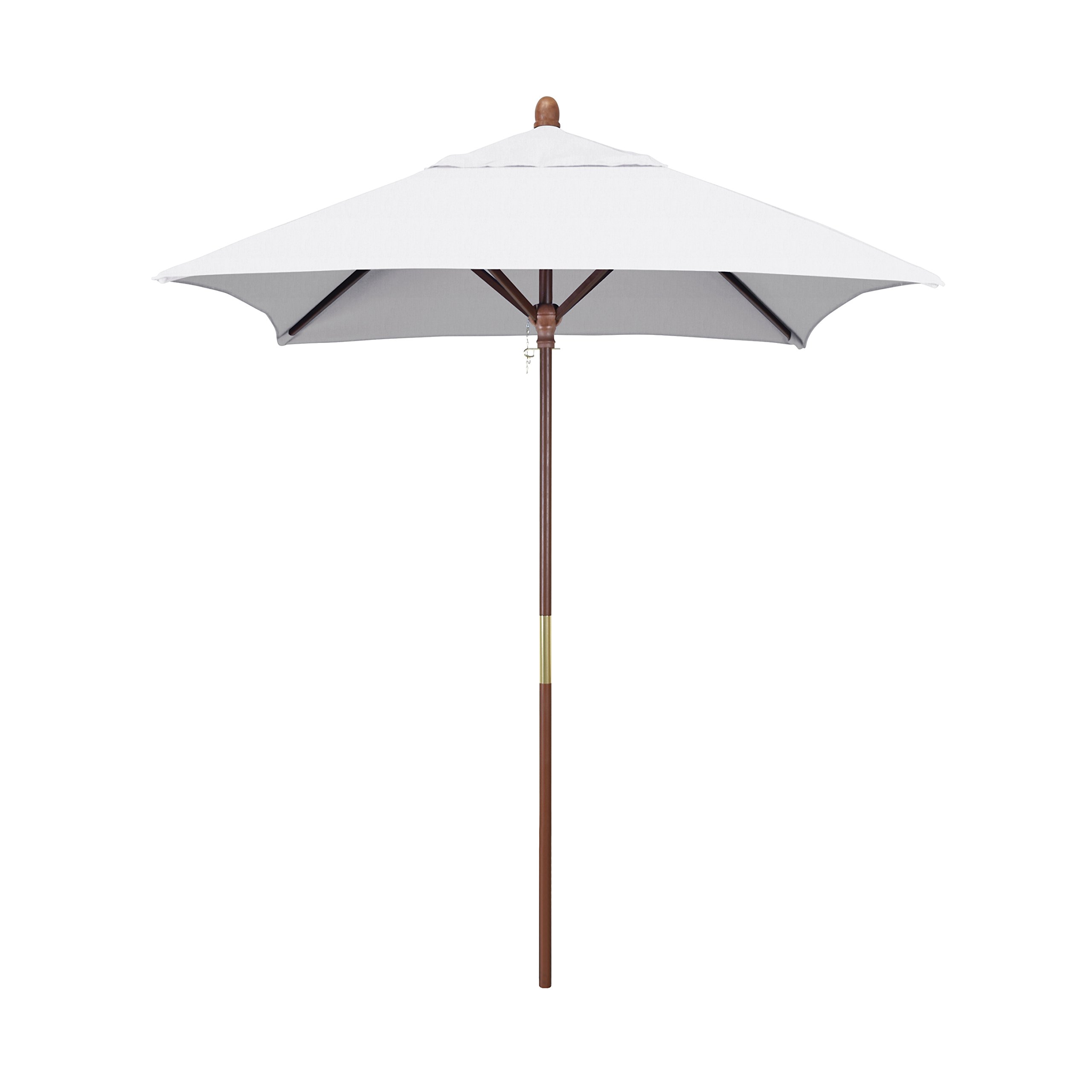 California Umbrella 6' Square Wooden Market Umbrella with Push Open Pin Stop - Sunbrella Natural Fabric (MARE604-5404) - Perfect for Patio, Garden, and Outdoor Dining Areas