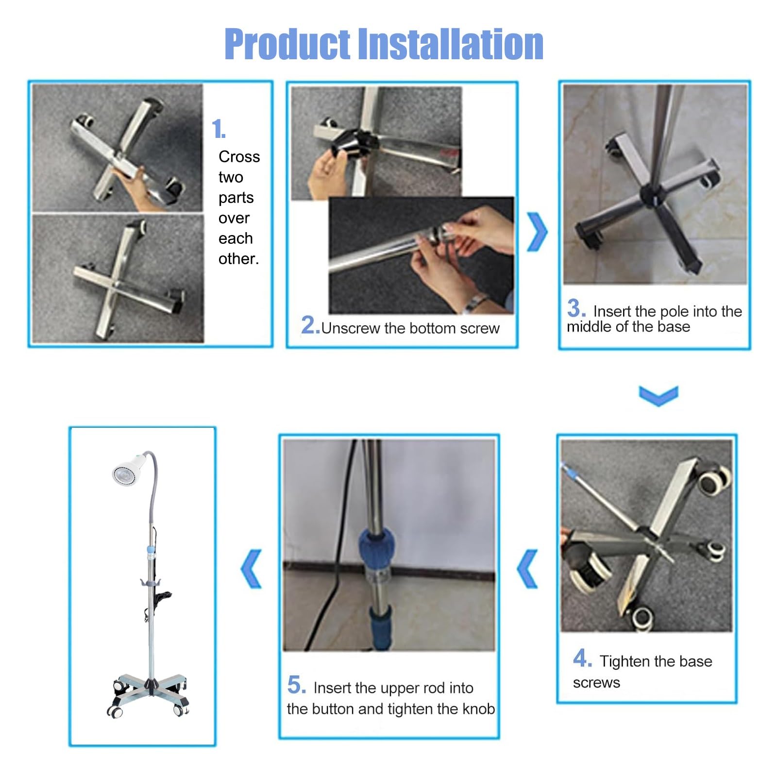 360° Rotating LED Surgical Examination Lamp - Adjustable Floor Stand Medical Light for Gynecology, Outpatient & Clinical Use - Perfect for Hospitals, Clinics & Emergency Rooms