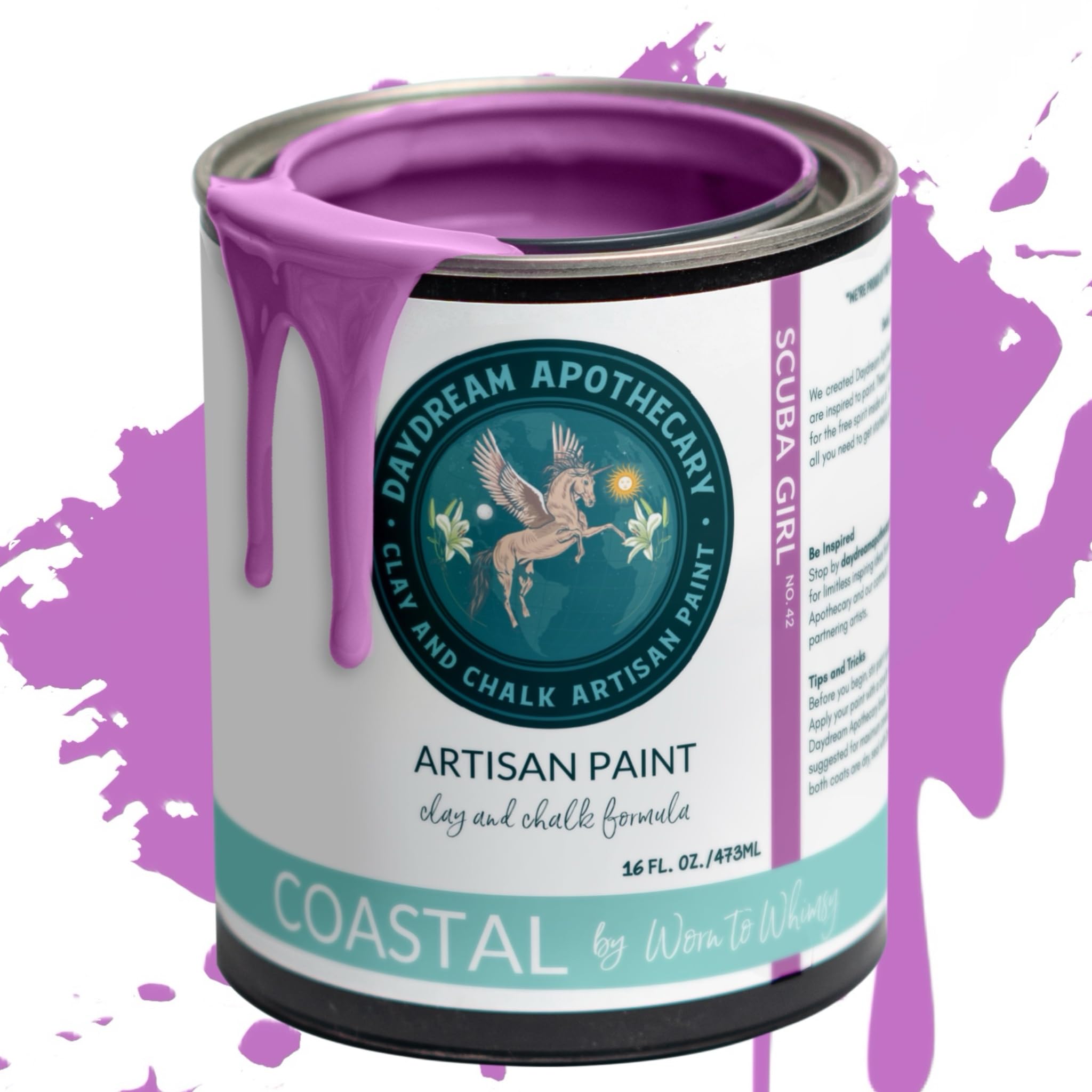Premium Matte Purple Chalk & Clay Paint for Furniture & Wood DIY Projects - 16oz | Non-Toxic Interior Paint for Home Décor, Artists & Crafters | Perfect for Upcycling, Shabby Chic & Vintage Style Makeovers