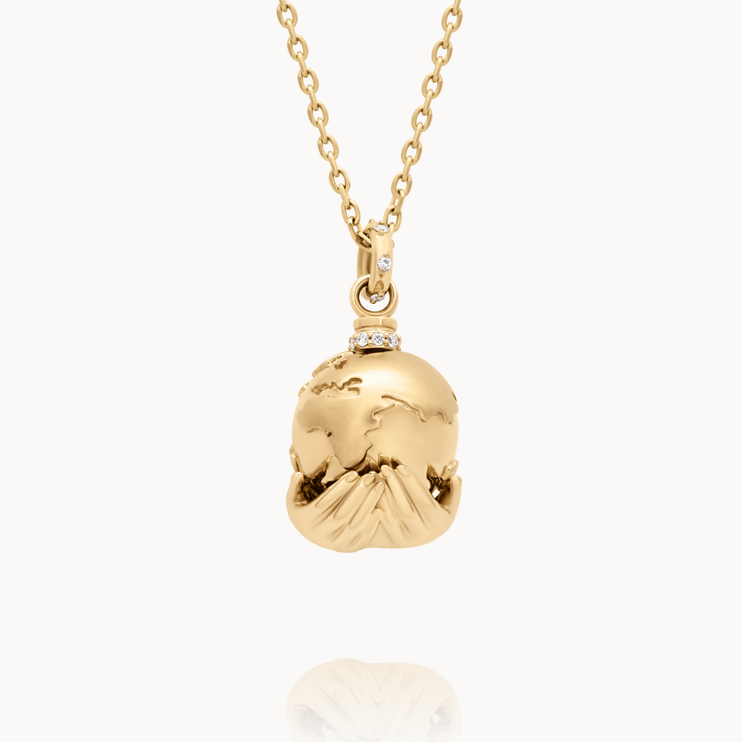 The World Is Yours Pendant Necklace - Inspirational Jewelry Gift for Women & Men - Perfect for Graduation, Anniversary & Motivational Gifts