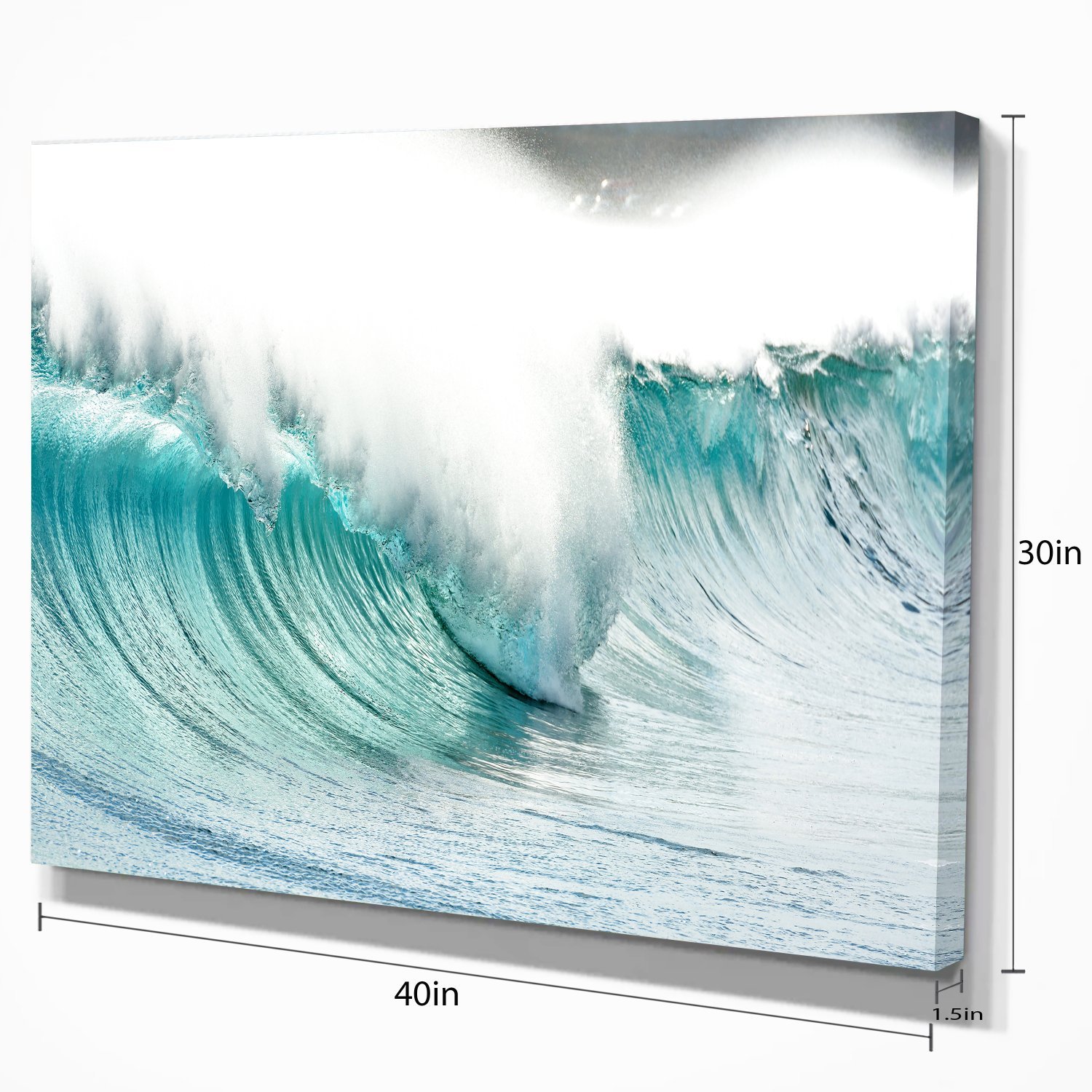 Stunning Blue Ocean Waves Beach Canvas Wall Art Print - Coastal Home Decor for Living Room, Bedroom & Office