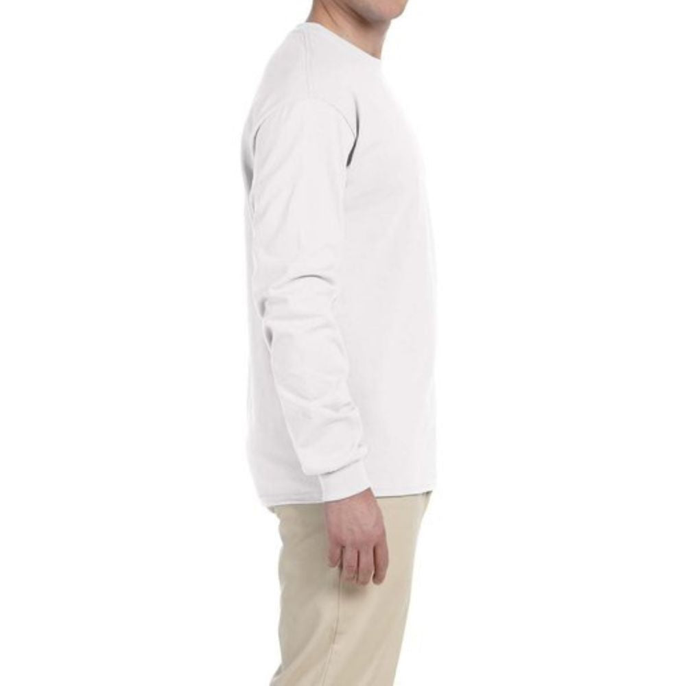 Gildan G240 Men's Ultra Cotton Long Sleeve T-Shirt | Soft Comfortable Crewneck Shirt | Sport Grey | Perfect for Work, Casual Wear & Outdoor Activities