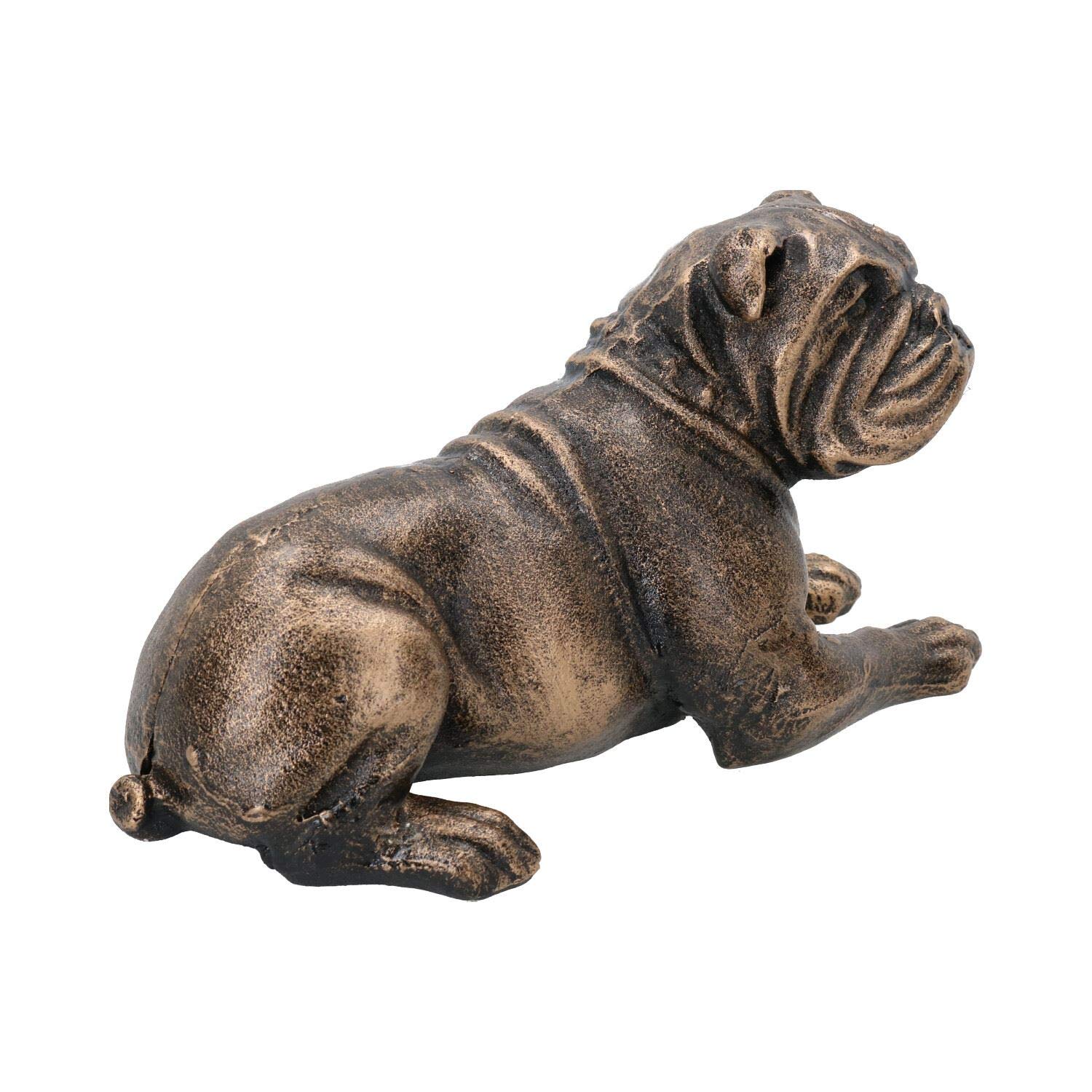 AB Tools Lying Pit Bull Terrier Dog Cast Iron Statue - Heavy Duty Decorative Sculpture for Home, Office & Garden Decor - Unique Trophy Ornament for Dog Lovers & Collectors