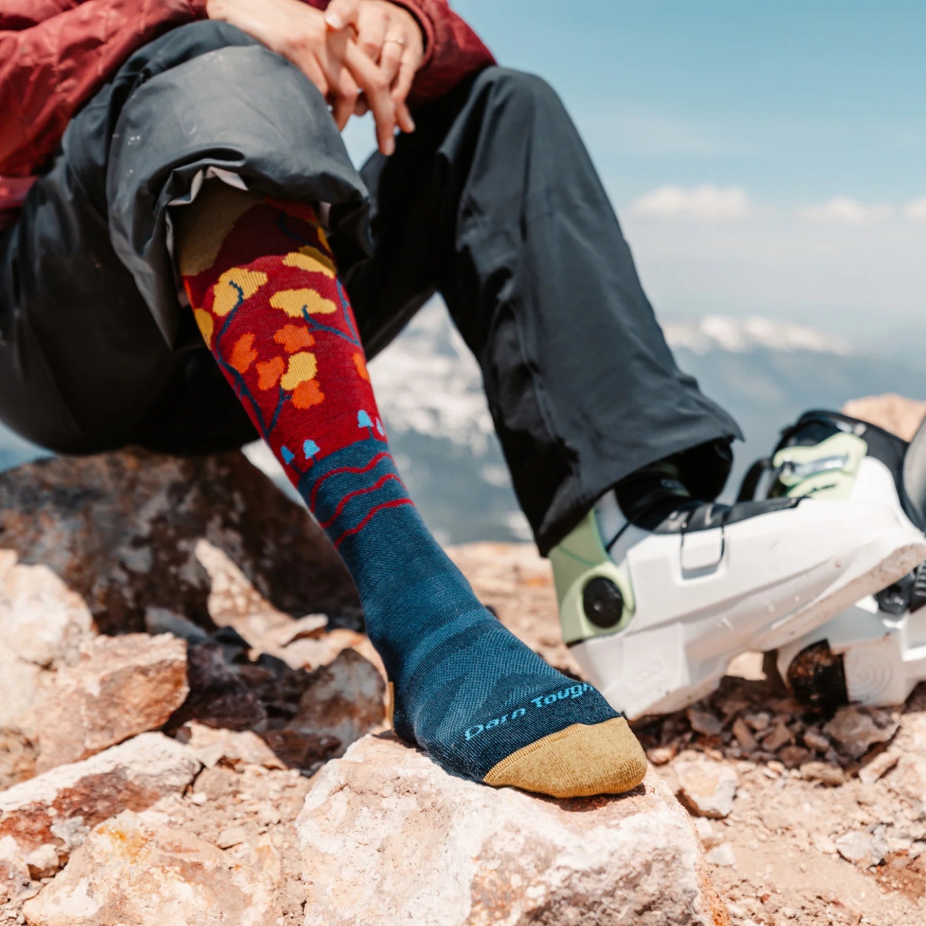 Darn Tough Women's Enchanted Over The Calf Midweight Ski & Snowboard Socks - Warm & Cushioned for Winter Sports & Outdoor Activities