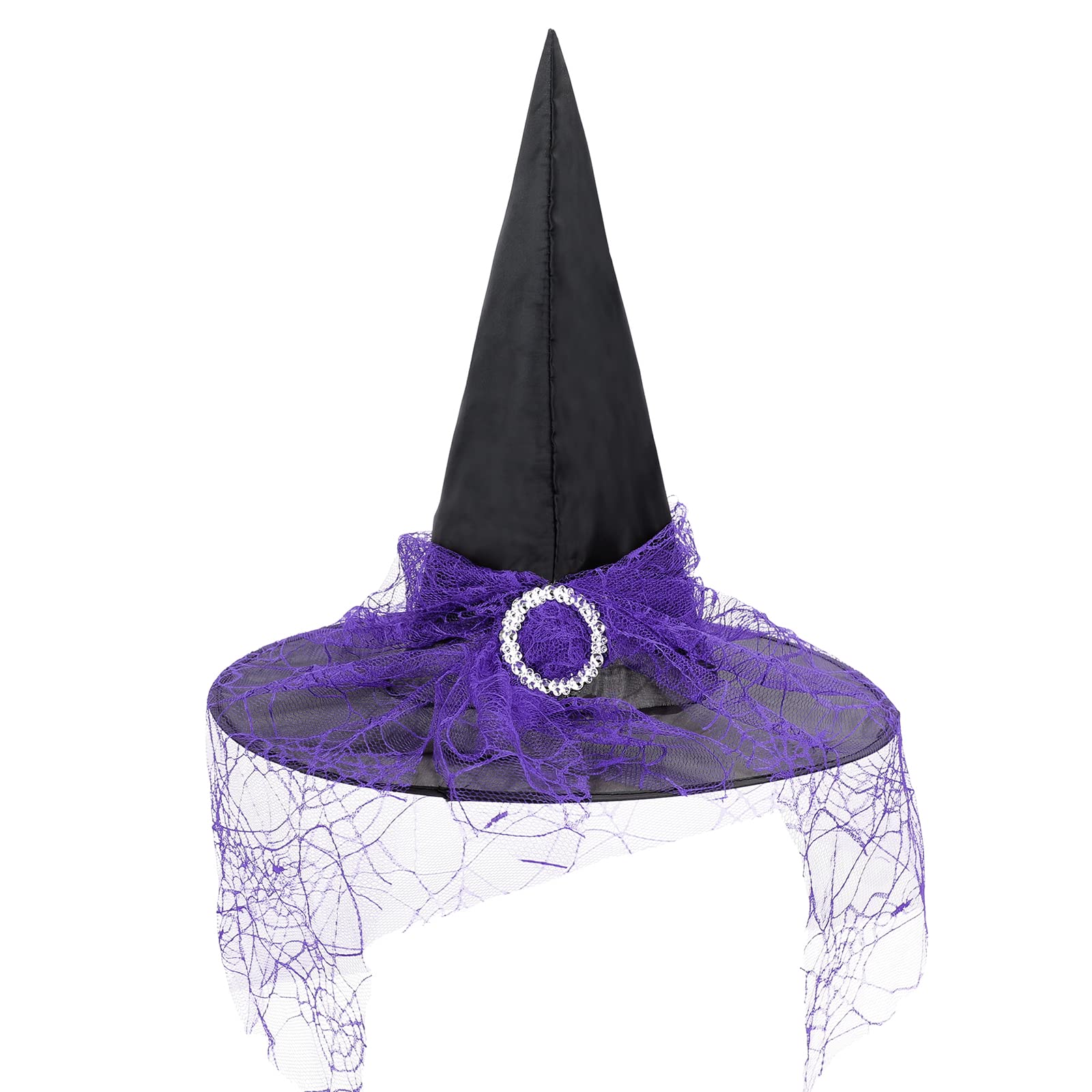 Kids Witch Hat for Halloween Costume & Cosplay - Lace Witch Hat for Boys & Girls - Perfect for Halloween Parties, Trick or Treating & Witch-Themed Decorations