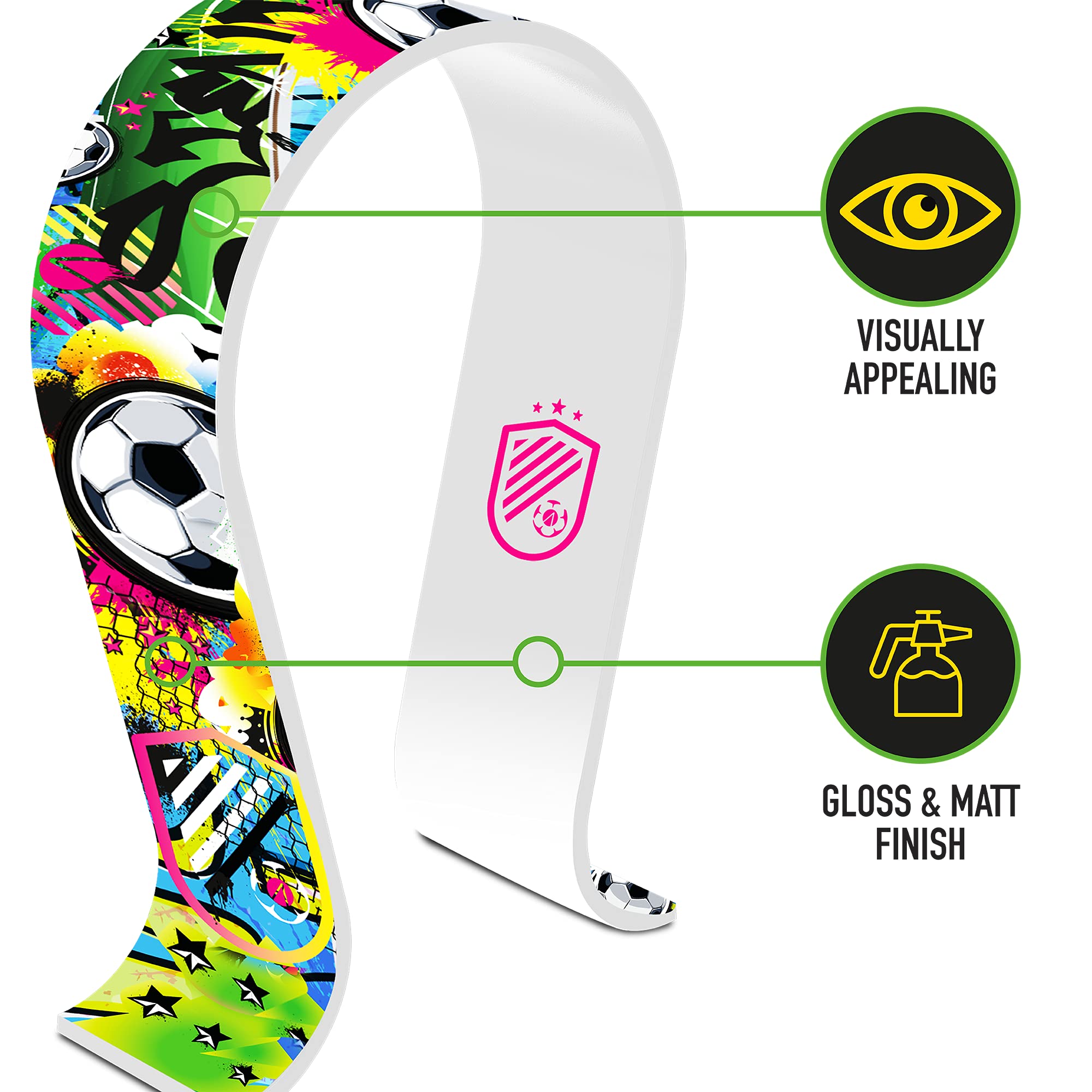 Wireless Gaming Headset with Stand - Noise Cancelling Mic, Comfortable Ear Cushions for PC/PS5/Xbox (White & Black Graffiti Design) - Perfect for Esports, Streaming & Late-Night Gaming Sessions