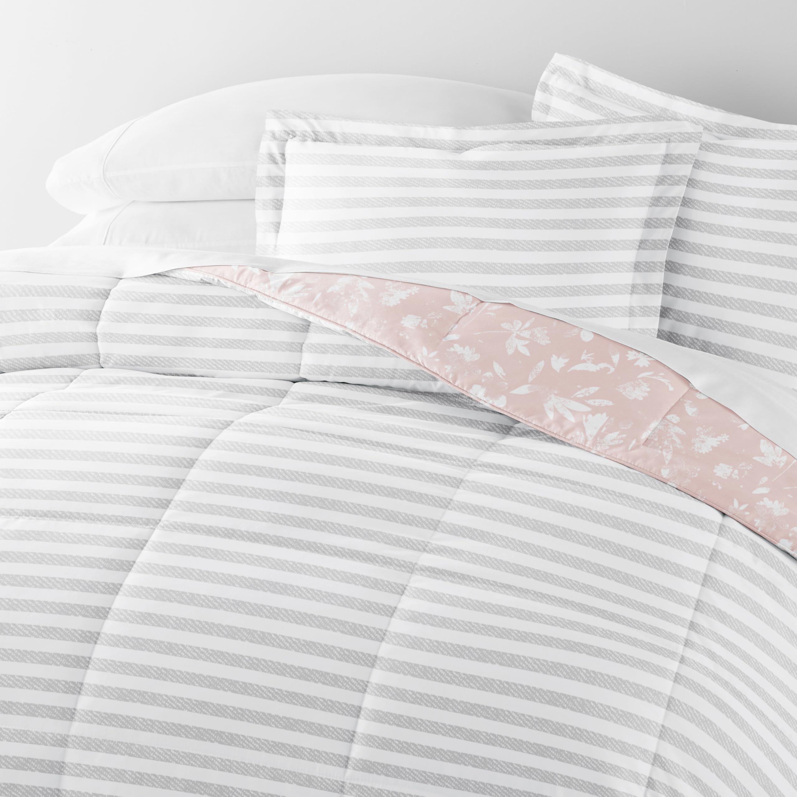 Luxury Reversible King Size Comforter Set (3 Piece) - Soft & Lightweight Down Alternative Bedding - Includes King Comforter & 2 Pillow Shams - Perfect for Master Bedroom, Guest Room & Cozy Home Decor
