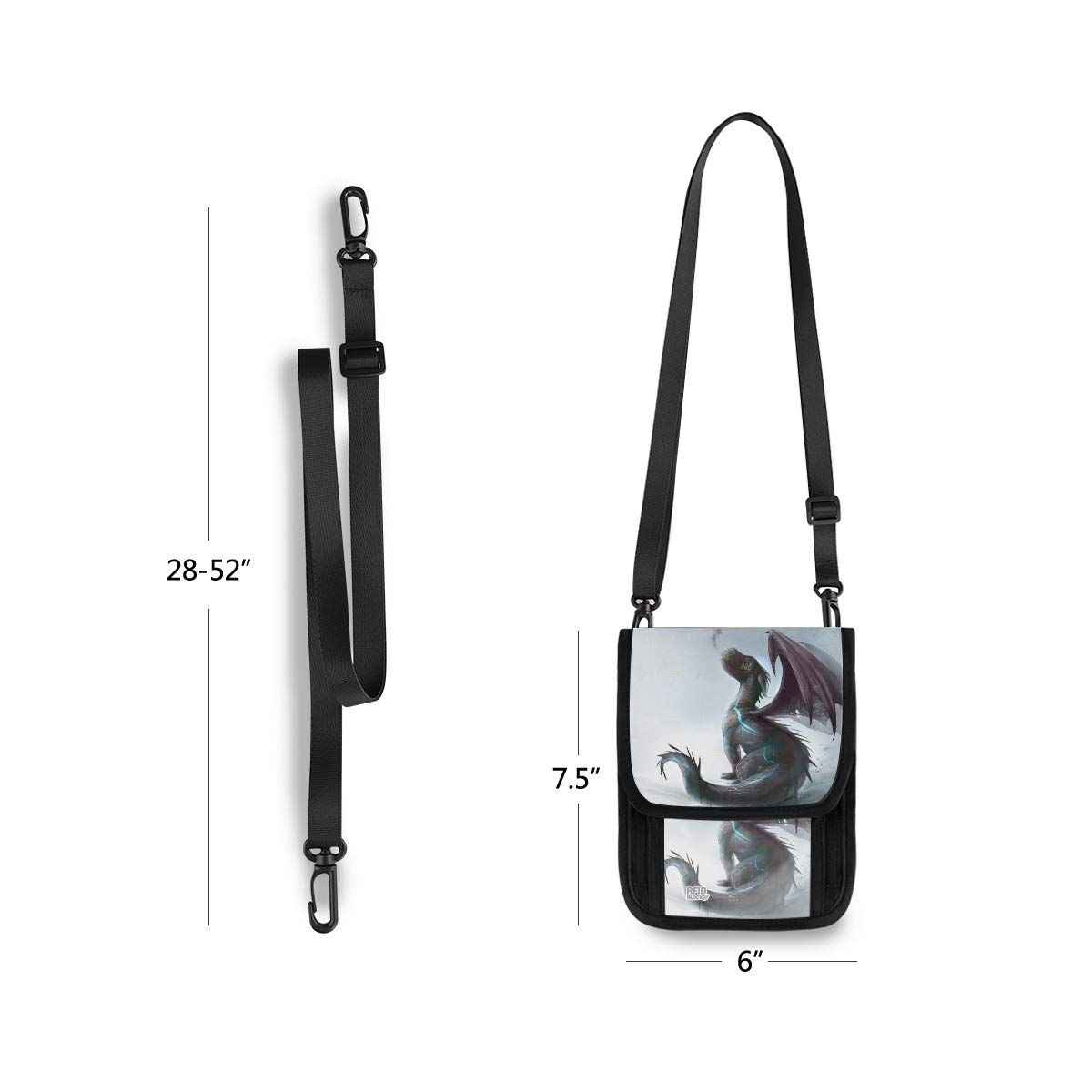 ALAZA Cute Dragon Winter Snow Small Crossbody Wallet Purse RFID Blocking Phone Bag with Credit Card Slots - Perfect for Travel, Shopping & Daily Use