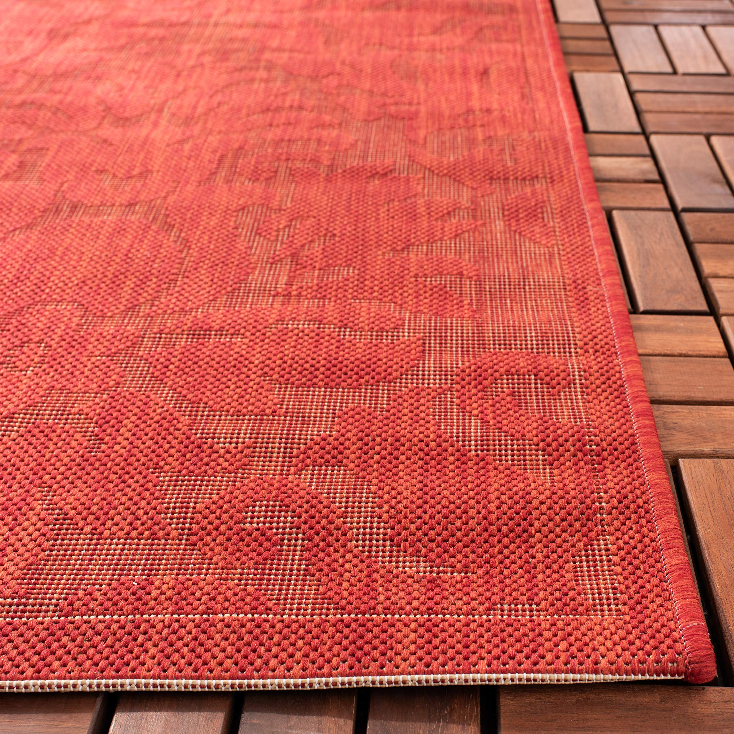 SAFAVIEH Courtyard Collection 9' x 12' Red Area Rug - Non-Shedding, Easy Care & Washable Indoor/Outdoor Rug for Living Room, Bedroom, Patio, Backyard, Mudroom - CY2714-3777