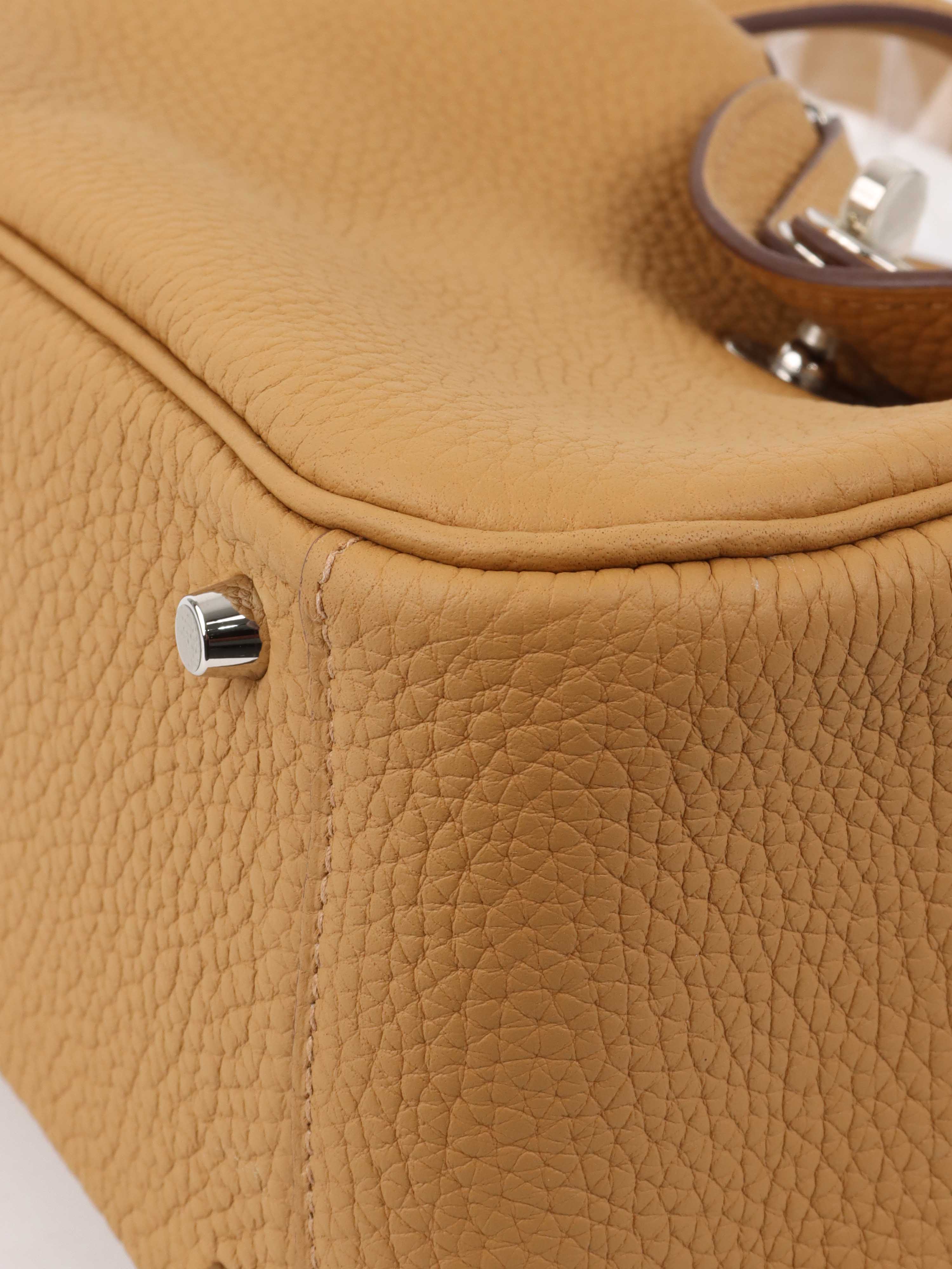 Hermes Mini Lindy Bag in Biscuit Color with Palladium Hardware - Luxury Crossbody Bag for Women, Perfect for Everyday Use, Travel & Special Occasions