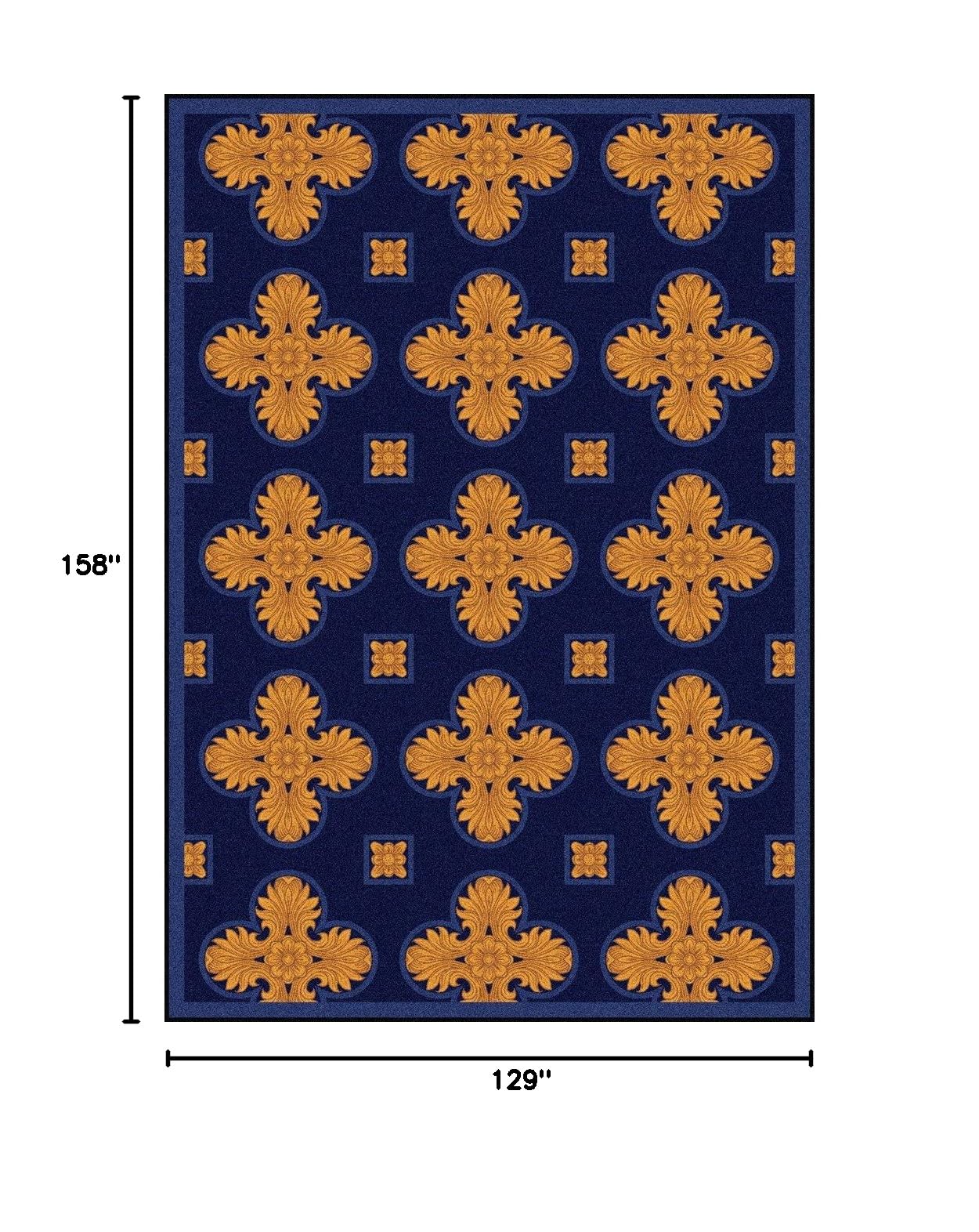 Joy Carpets Any Day Matinee Tivoli Theater Navy Blue Area Rug - Perfect for Living Room, Bedroom & Home Theater Decor