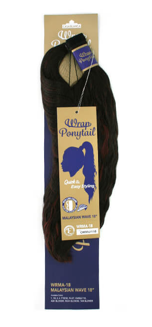 CASABLANCA Wrap Ponytail Malaysian Wave 18 Inch - Natural Looking Hair Extension for Women | Perfect for Parties, Weddings & Everyday Styling