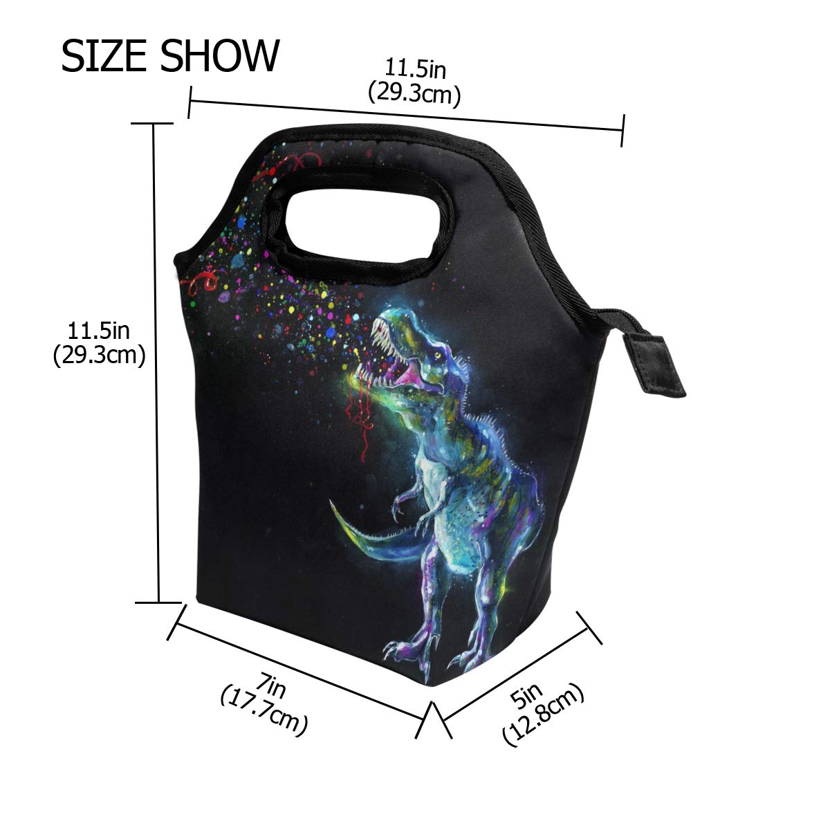 Dinosaur Insulated Lunch Bag Cooler Tote for Adults & Teens - Leakproof Zipper Lunch Box for Men & Women - Perfect for Work, School, Picnics & Meal Prep