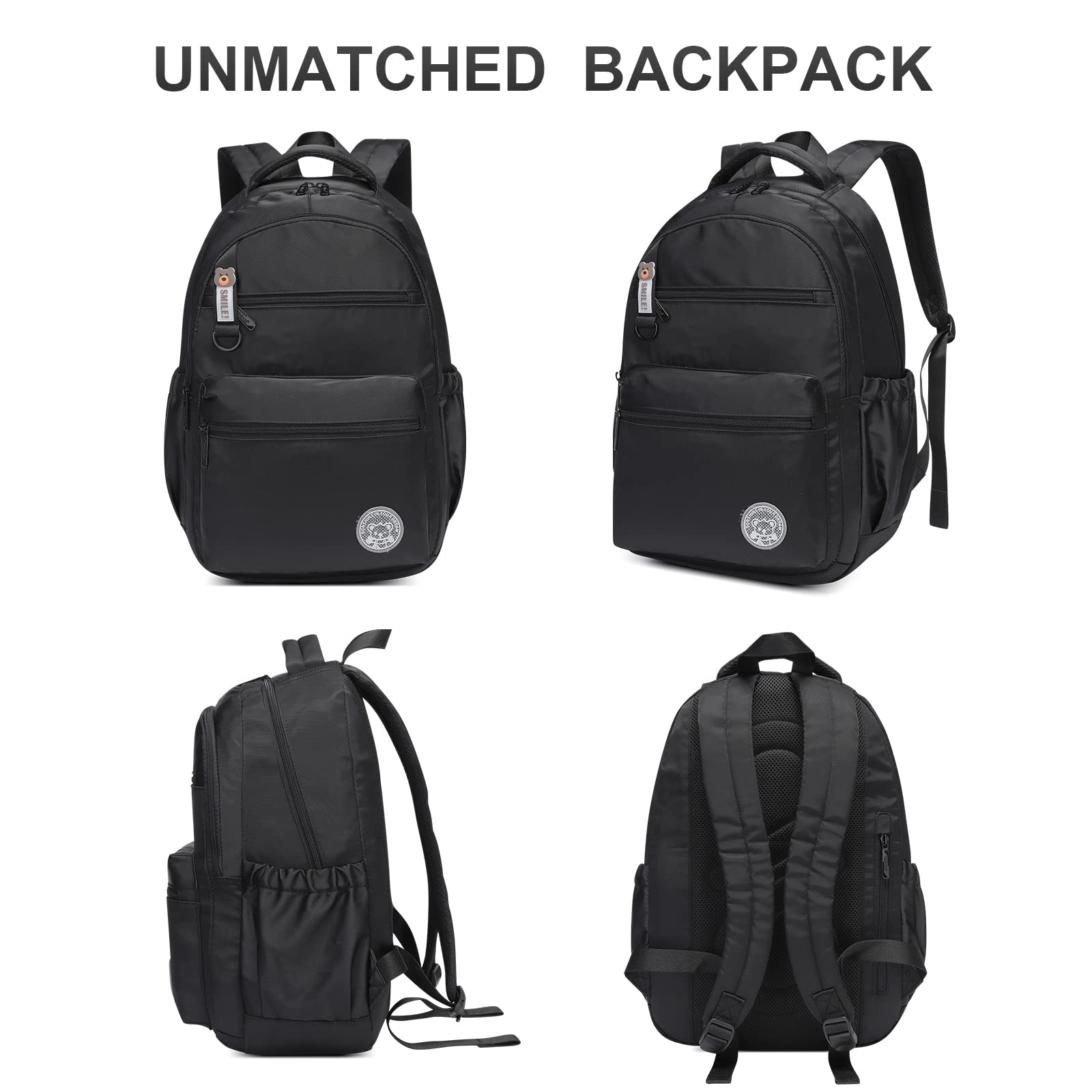 Caran·Y Lightweight Kids Backpack for School - Durable Classic Backpack for Boys & Girls Ages 6+ (Black) - Perfect for Elementary Students, Day Trips & Outdoor Adventures
