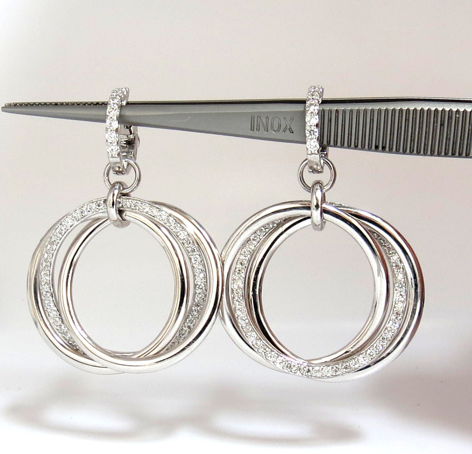 1.26ct Natural Round Diamond Dangle Rolling Ring Earrings in 14K Gold - Elegant & Sparkling Jewelry for Women, Perfect for Parties, Weddings & Special Occasions
