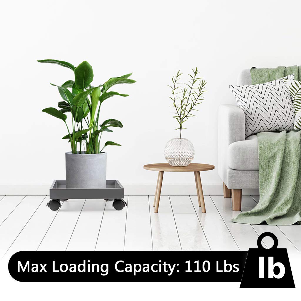 Skelang Square Wheeled Plant Dolly - Heavy Duty ABS Planter Trays with 110 Lbs Load Capacity | Perfect for Moving Potted Plants, Garden Decor & Indoor/Outdoor Use