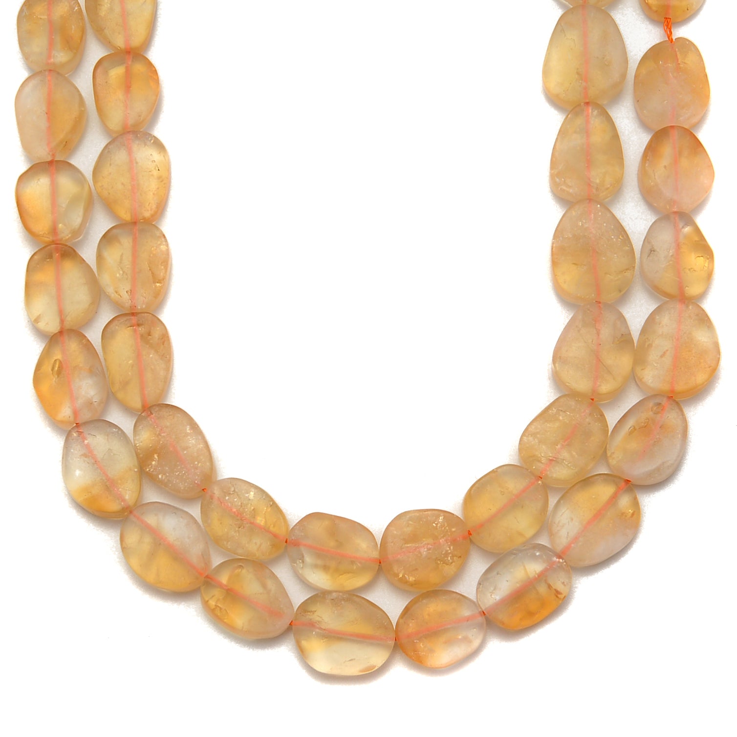 Natural Citrine Matte Flat Teardrop Beads - 15x20mm Irregular Gemstone Beads for Jewelry Making (15.5 Inch Strand) - Perfect for Necklaces, Bracelets & DIY Craft Projects