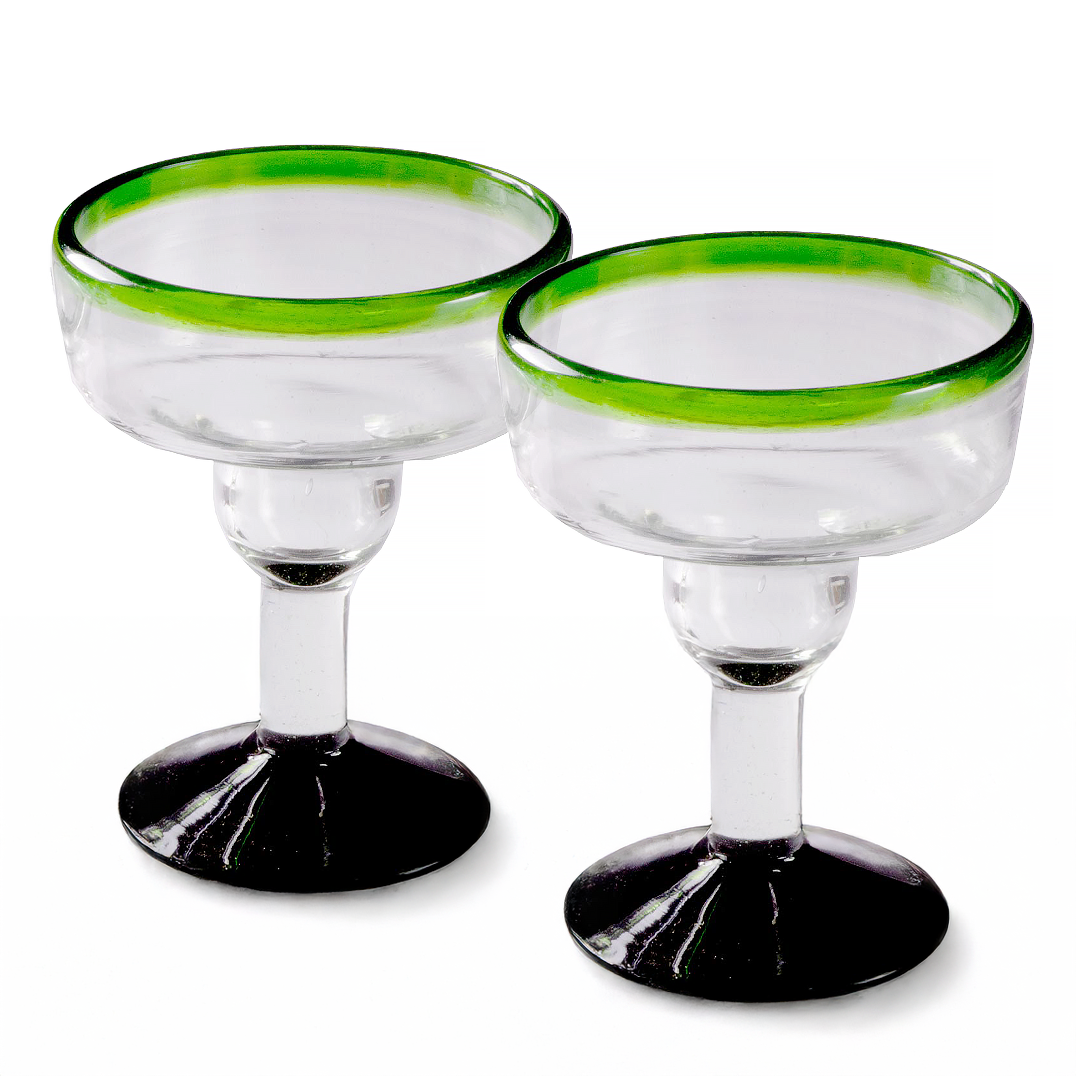 12 oz Green Rim Coupe Margarita Glasses - Set of 4 for Cocktails, Margaritas & Party Drinks - Perfect for Home Bars, Restaurants & Special Occasions