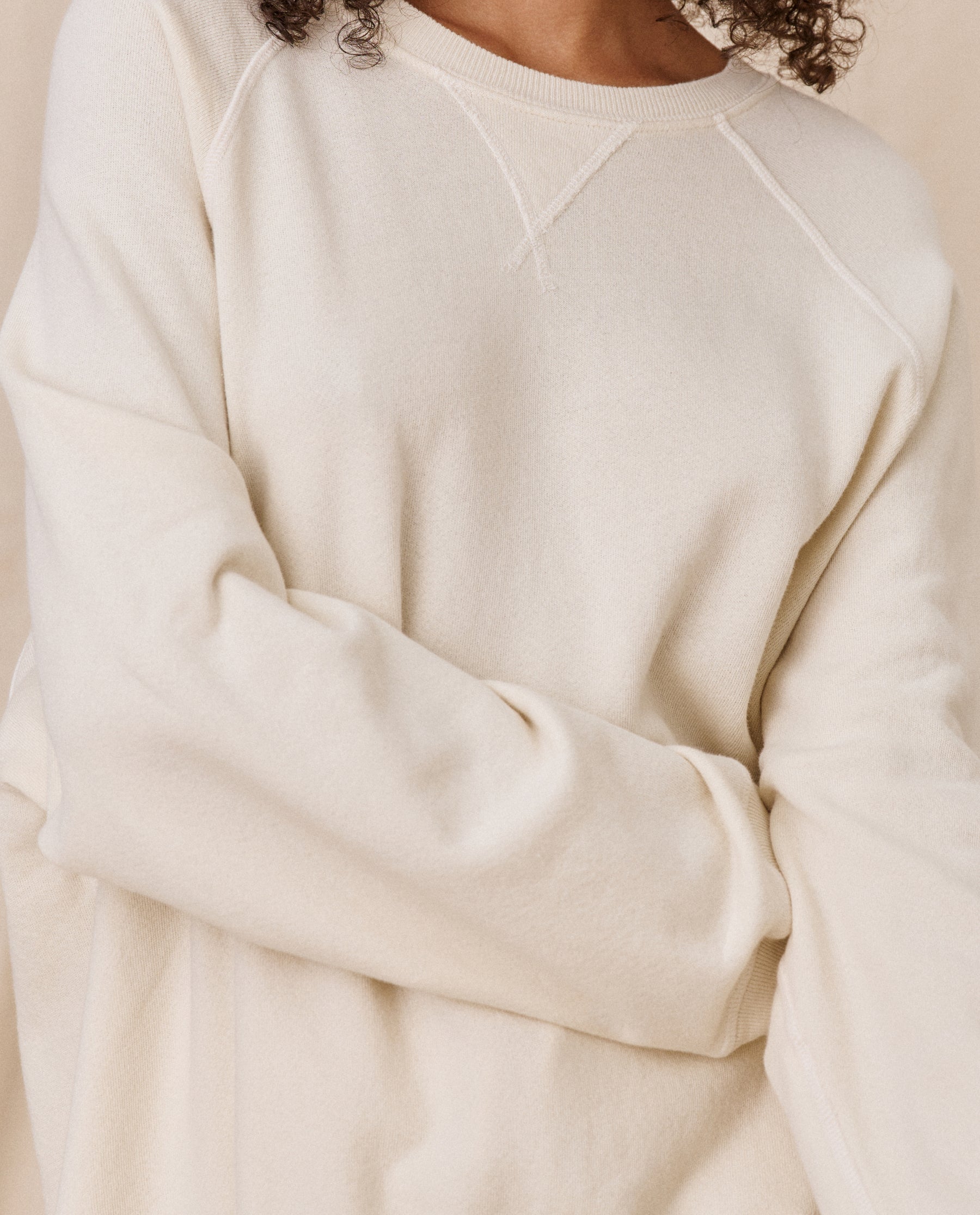 The Slouch Sweatshirt - Soft Washed White Cotton Oversized Pullover for Women | Cozy Loungewear & Casual Outfit Essential