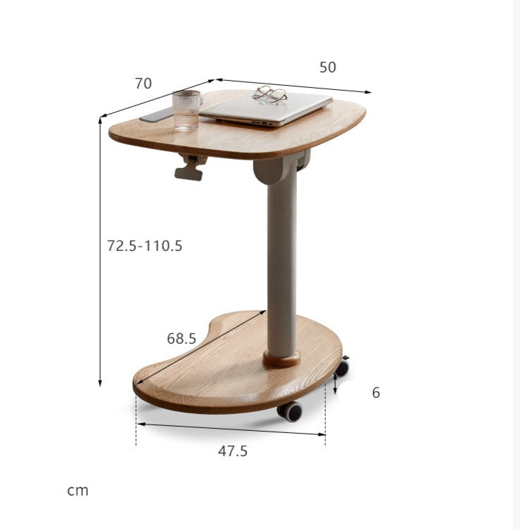 Ergonomic Oak Solid Wood Pneumatic Adjustable Standing Desk - Height Adjustable Home Office Desk for Work from Home & Study - Perfect for Remote Work, Gaming & Crafting