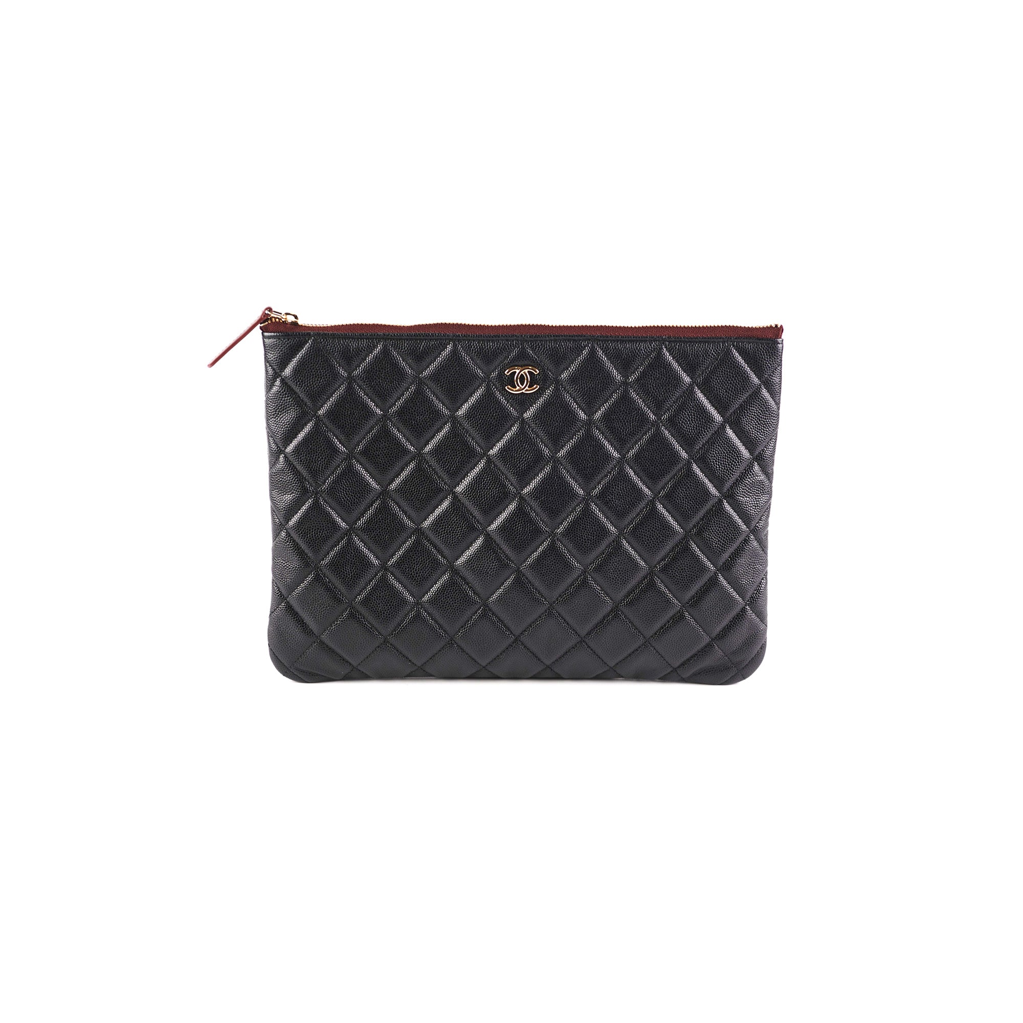 Chanel Medium Black Caviar O Case - Luxury Leather Handbag for Women, Perfect for Work, Travel & Evening Events