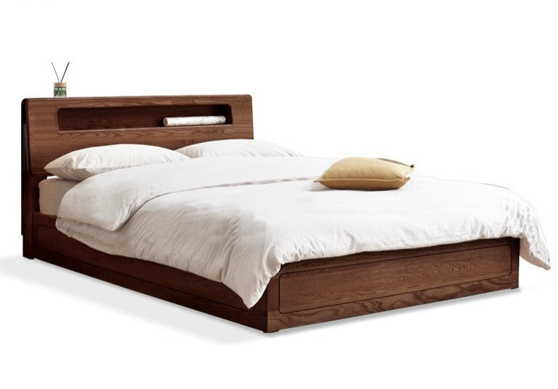 Premium Oak Solid Wood Luminous Box Bed - Durable Nightstand with Glow-in-the-Dark Features for Bedroom, Guest Room, and Kids Room Decor