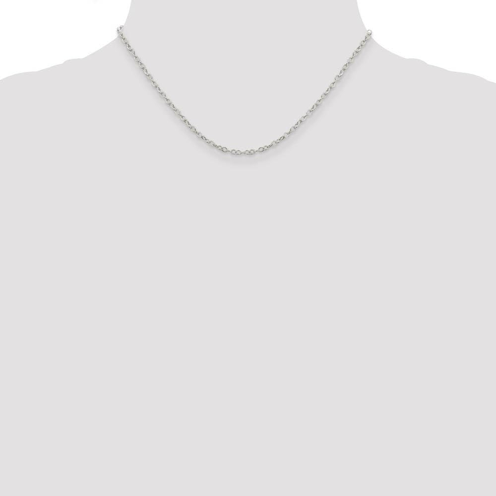 2.5mm Sterling Silver Flat Open Cable Chain Necklace - Elegant Black Bow Pendant for Women | Perfect for Everyday Wear, Gifts & Special Occasions