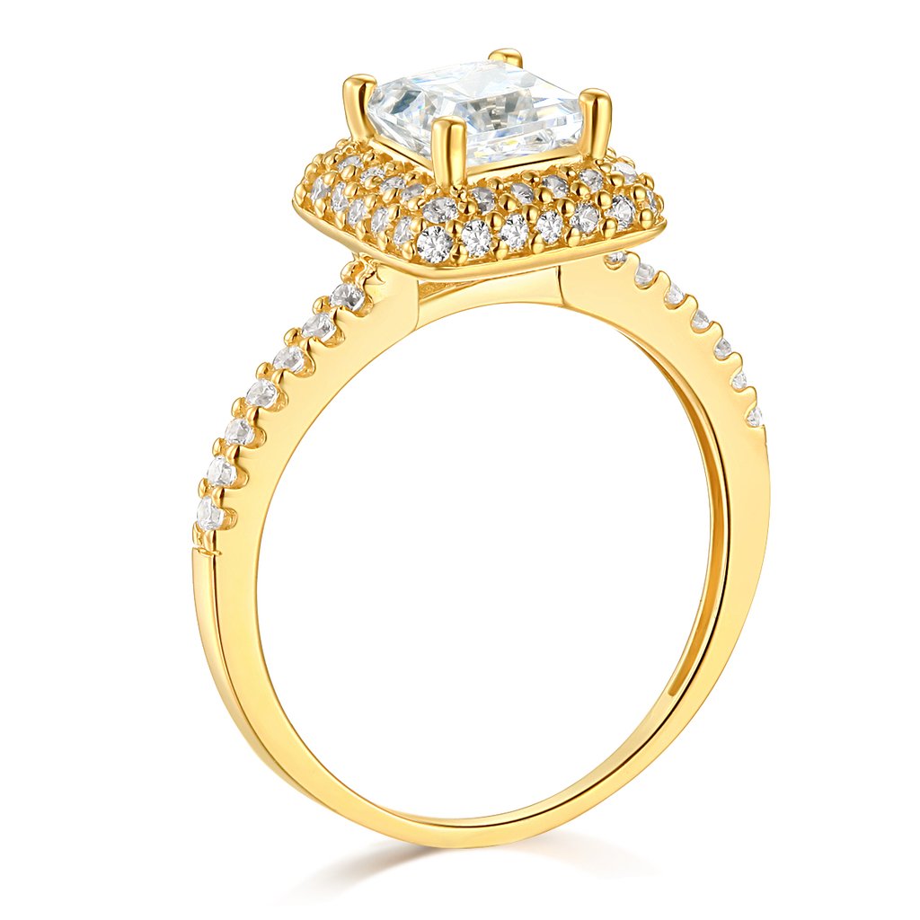 14K Yellow Gold Solid Wedding Engagement Ring and Wedding Band 2-Piece Set - Size 8 - Perfect for Proposals, Anniversaries & Bridal Jewelry Gifts