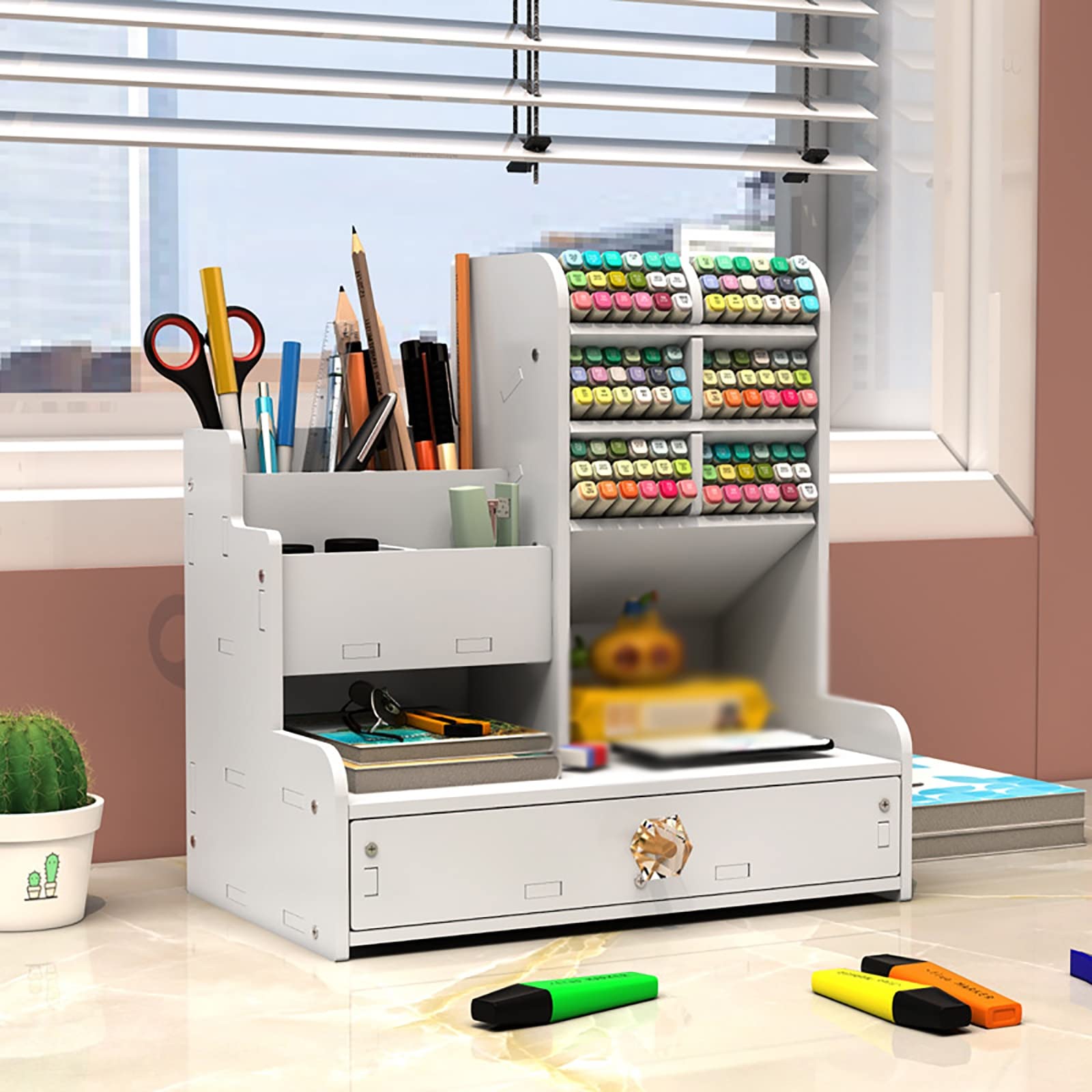 Multifunctional Desktop Pen Organizer Holder - DIY Stationery Storage for School, Office & Home - Perfect for Students, Professionals & Home Workspaces
