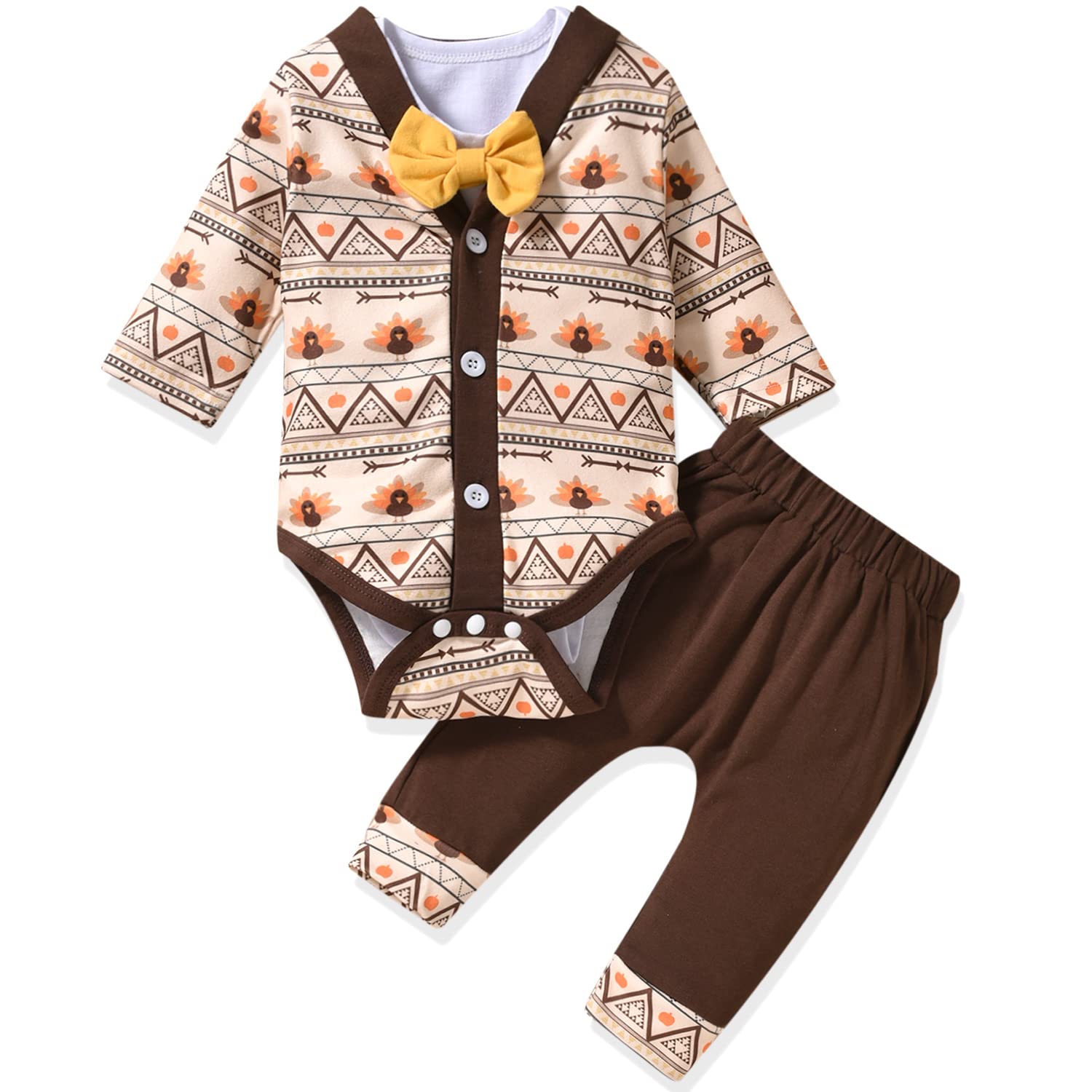 Aalizzwell Newborn Baby Boy Christmas Outfit - 3-Piece Set with Pants | Holiday Photo Shoot & Family Gathering Attire
